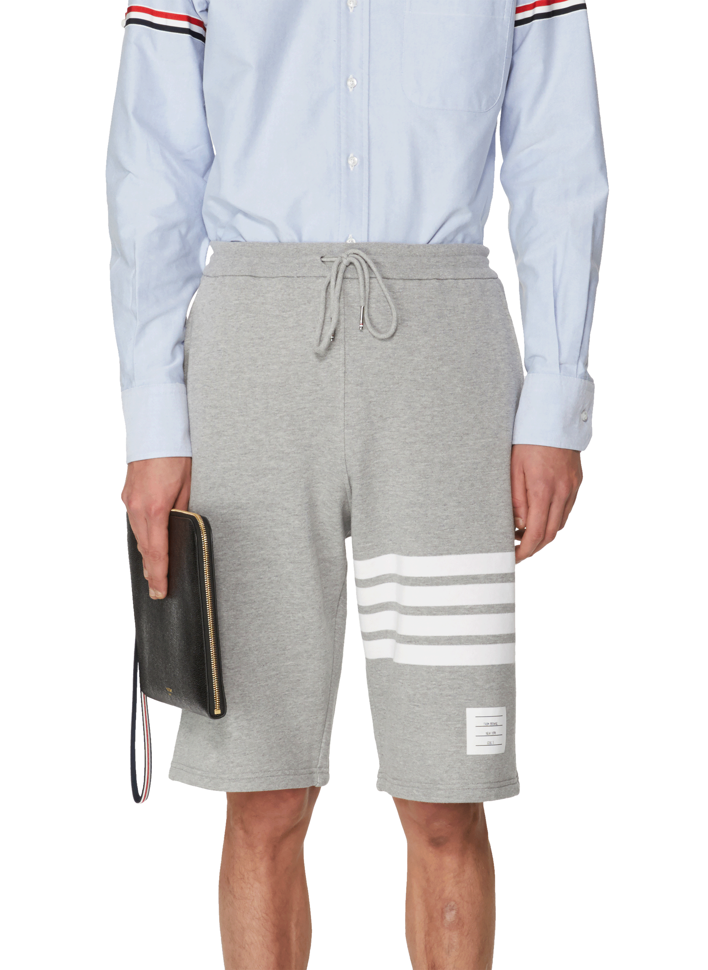 Striped cotton shorts THOM BROWNE Grey