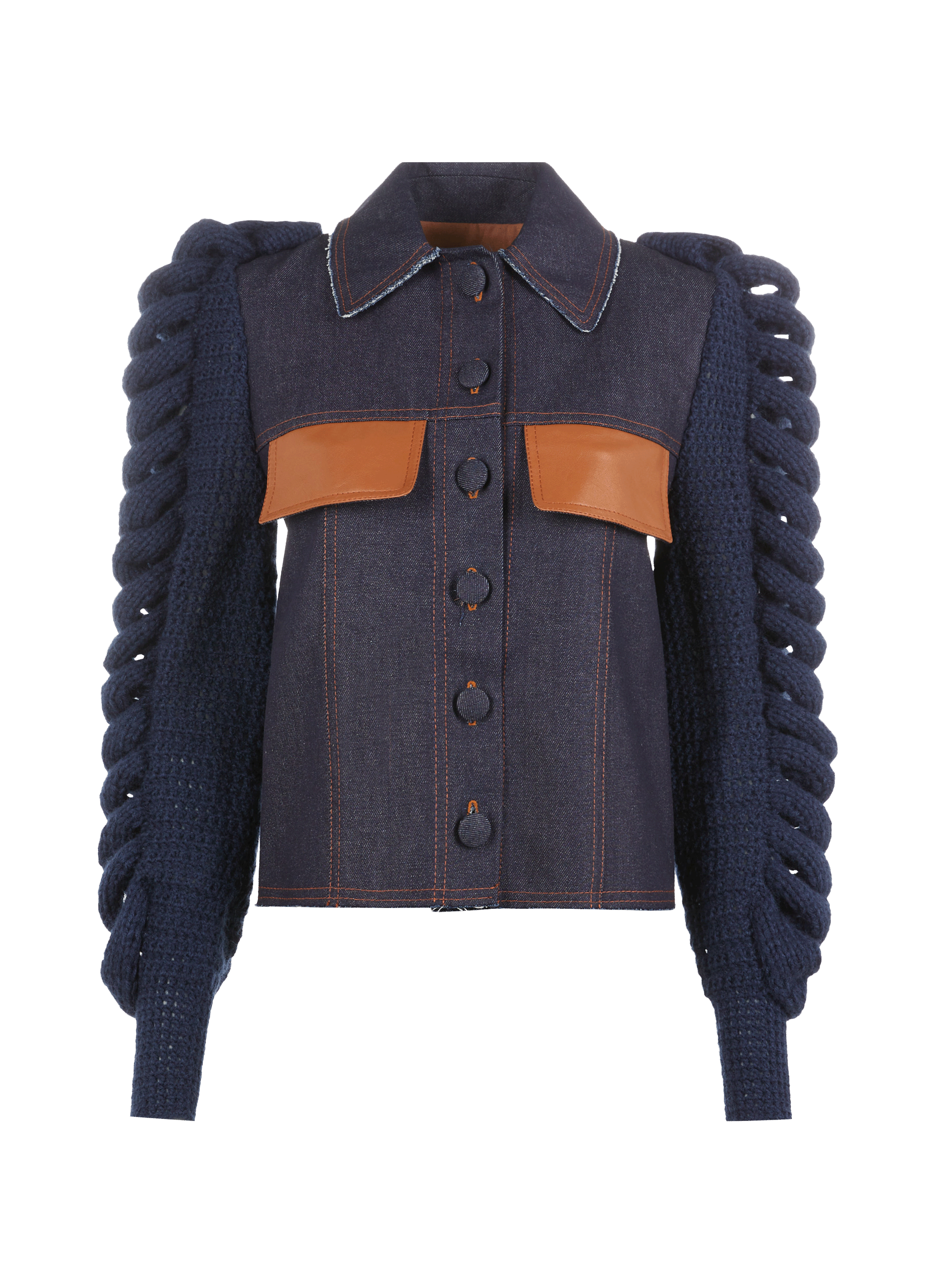 Veste en jean et tricot