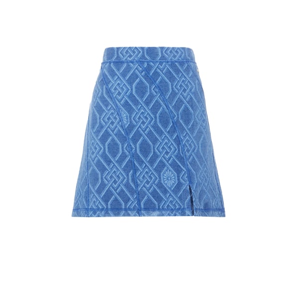 Koché Jupe En Jacquard Monogramme In Blue