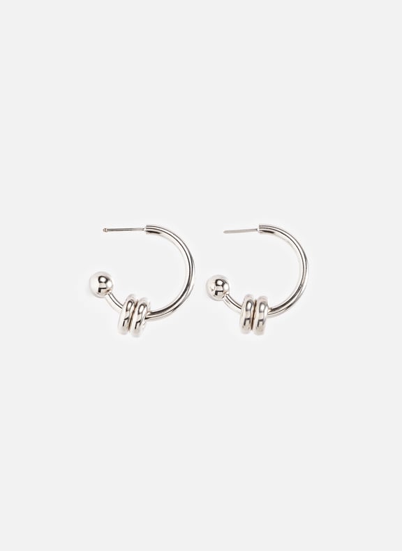 Brass hoop earrings Silver by JUSTINE CLENQUET JUSTINE CLENQUET Brass hoop earrings Silver