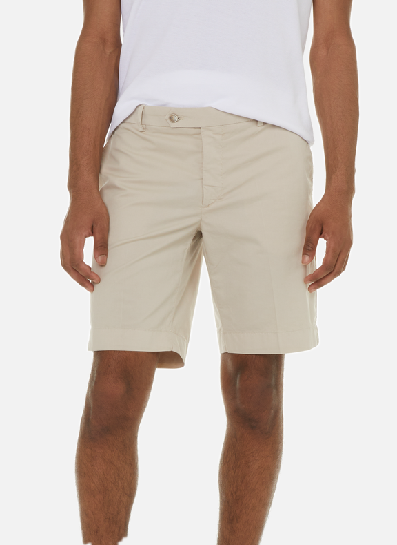 HACKETT Plain cotton shorts Beige