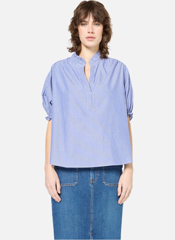 Blouse en popeline rayée - uliane Bleu by GERARD DAREL GERARD DAREL Blouse en popeline rayée - uliane Bleu