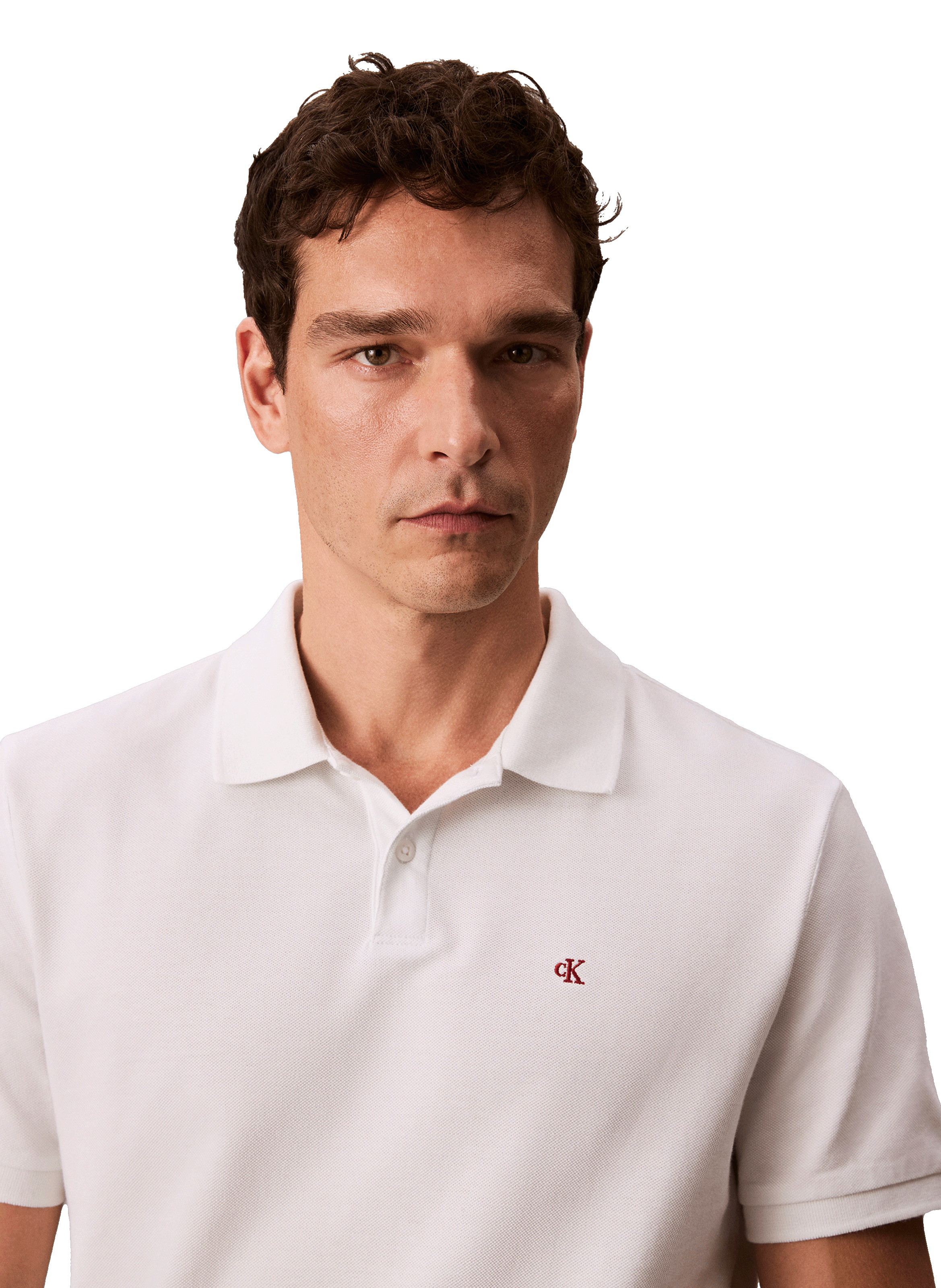 Polo manches courtes en coton CALVIN KLEIN Blanc