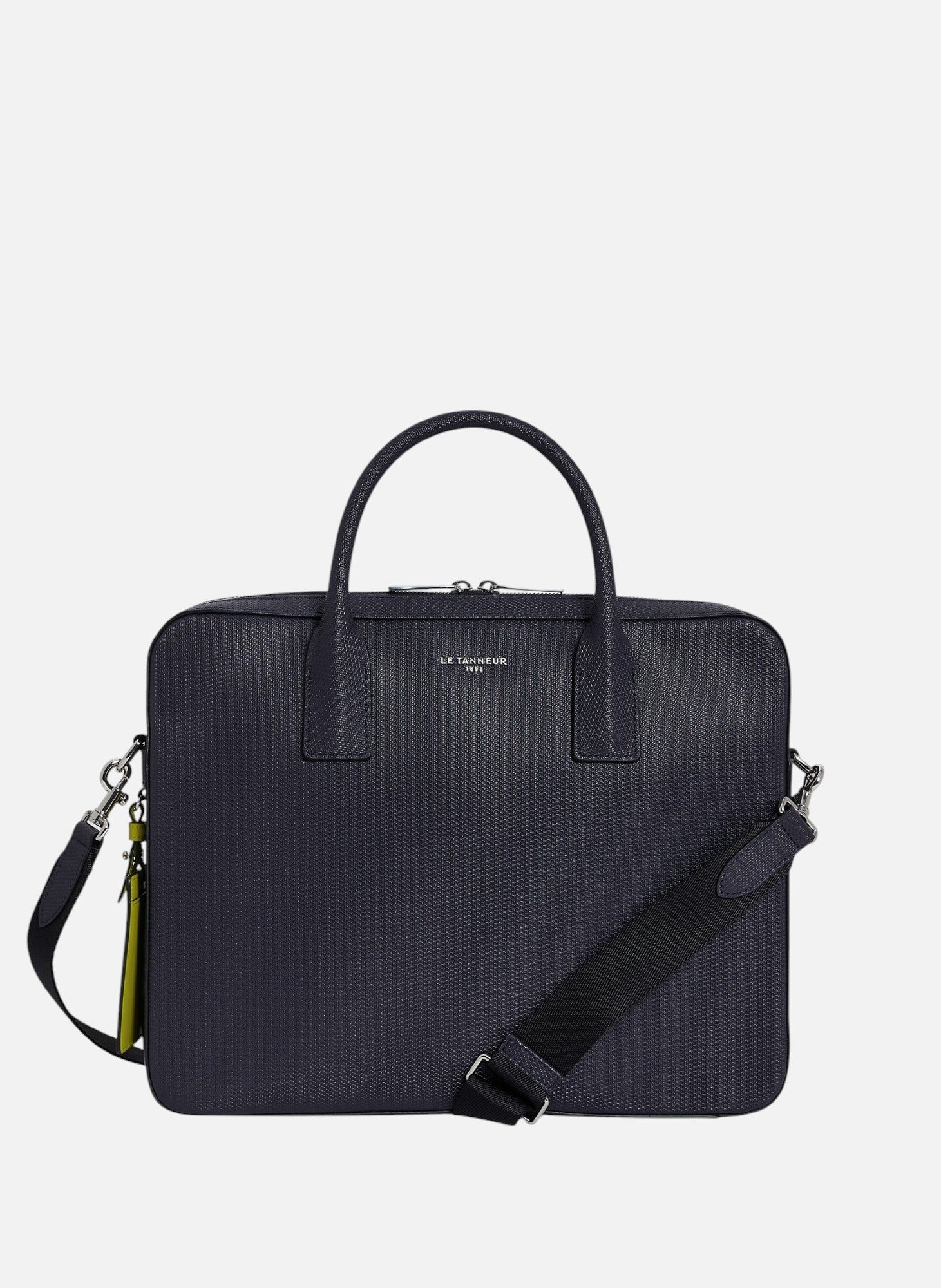 LE TANNEUR Porte document slim 14" emile en cuir signature t Bleu