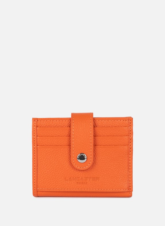 Porte-cartes - foulonné pm Orange by LANCASTER LANCASTER Porte-cartes - foulonné pm Orange