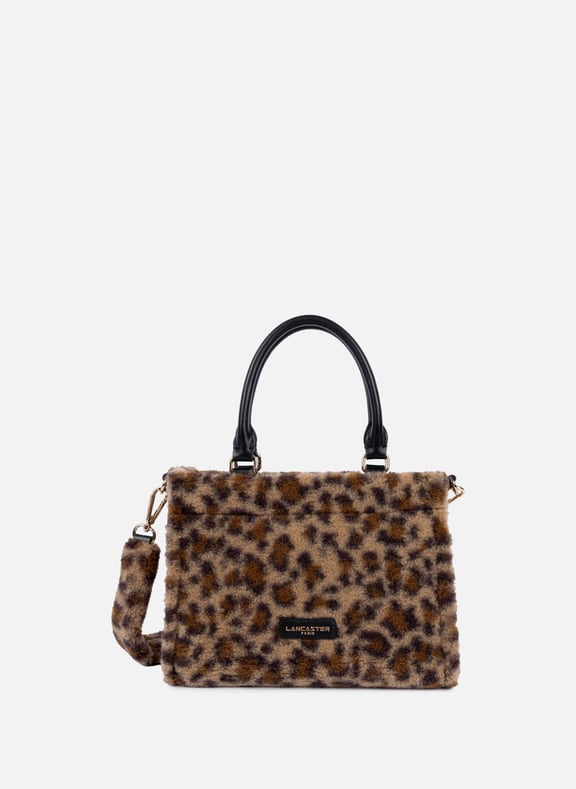 Mini sac cabas main - moumoute Noir by LANCASTER LANCASTER Mini sac cabas main - moumoute Noir