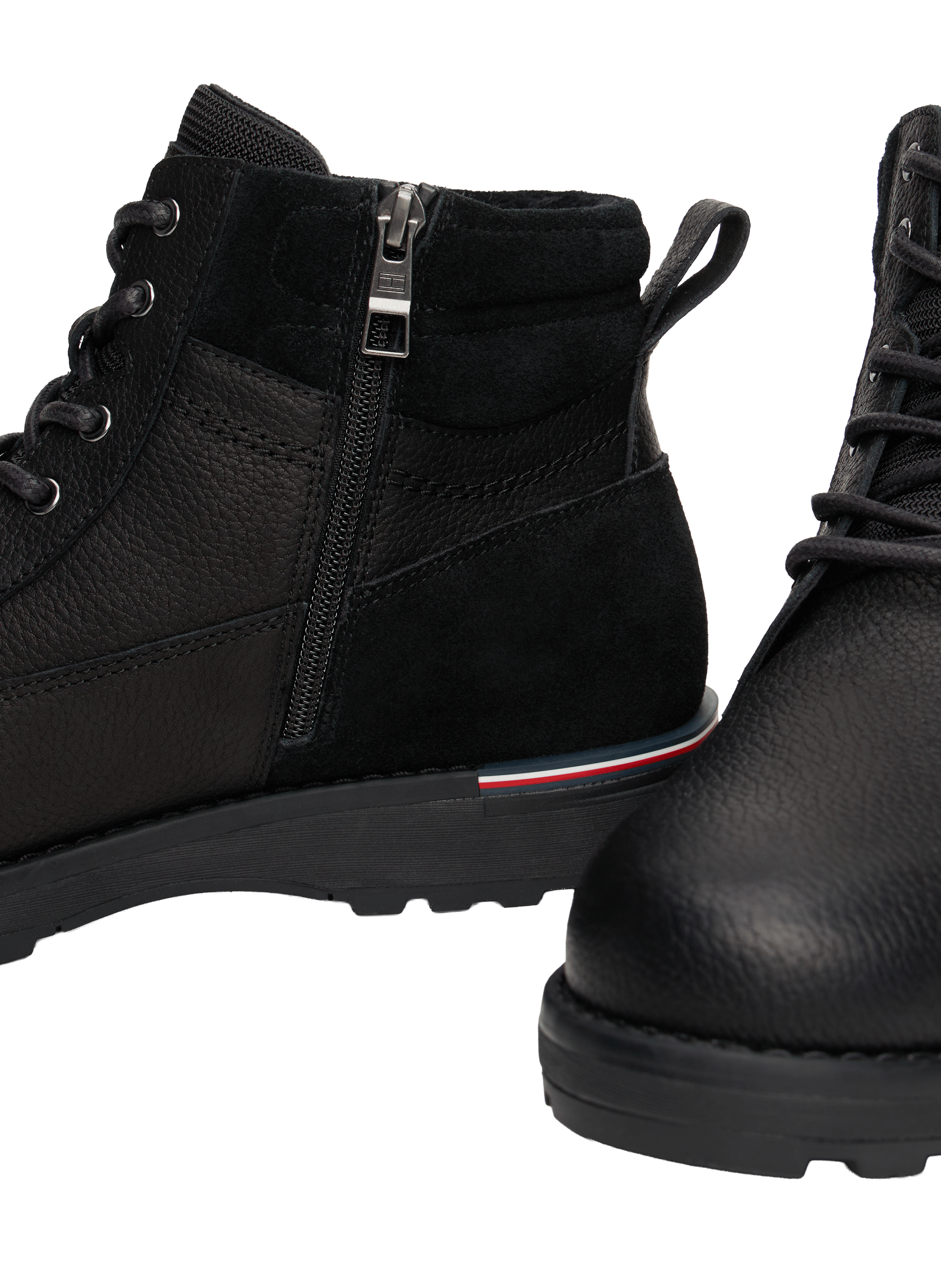 Lace-up leather boots TOMMY HILFIGER Black