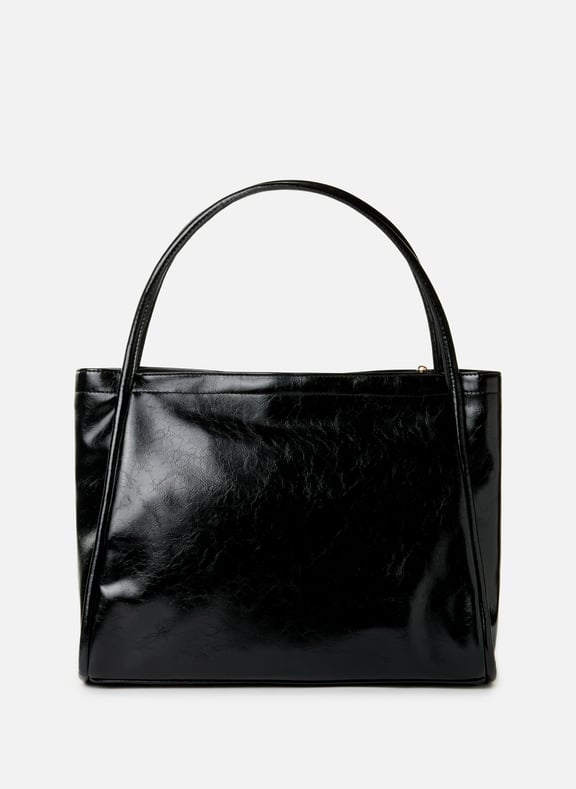 Crackled tote bag Black by AU PRINTEMPS PARIS AU PRINTEMPS PARIS Crackled tote bag Black