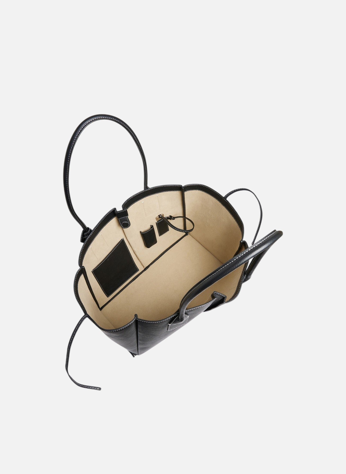 Grand sac cabas elena en cuir grainé LE TANNEUR Noir