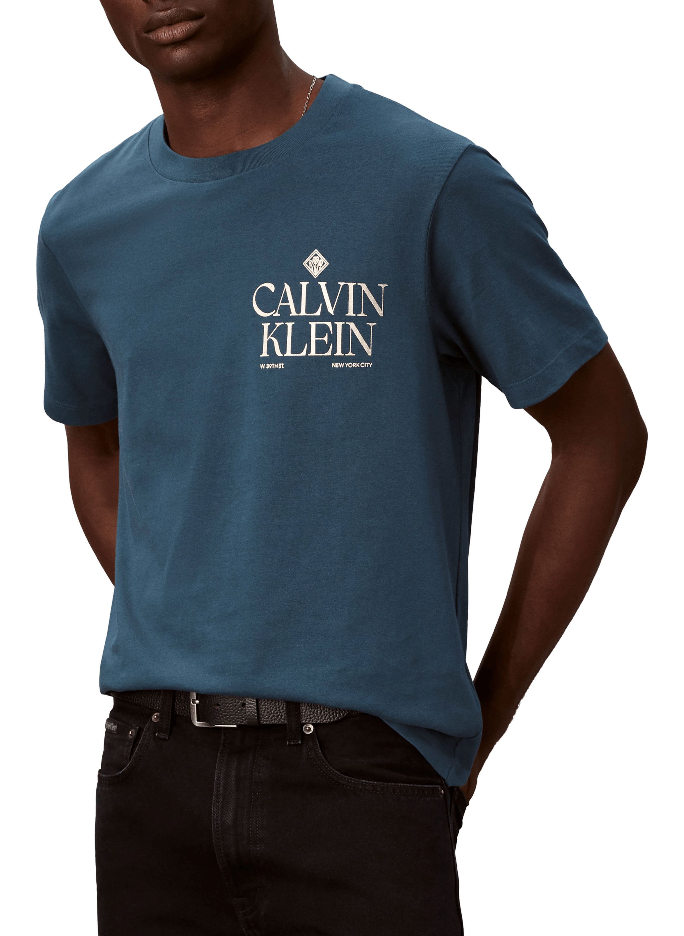 Cotton Logo T-shirt CALVIN KLEIN Blue