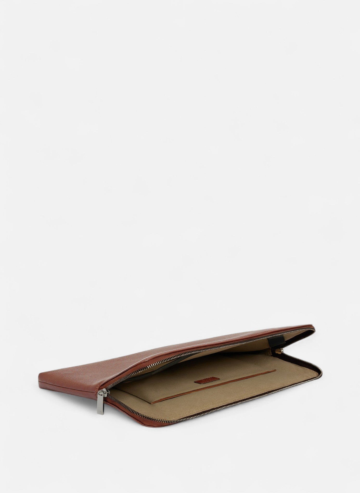 Pochette ordinateur 14" en cuir grainé LE TANNEUR Marron