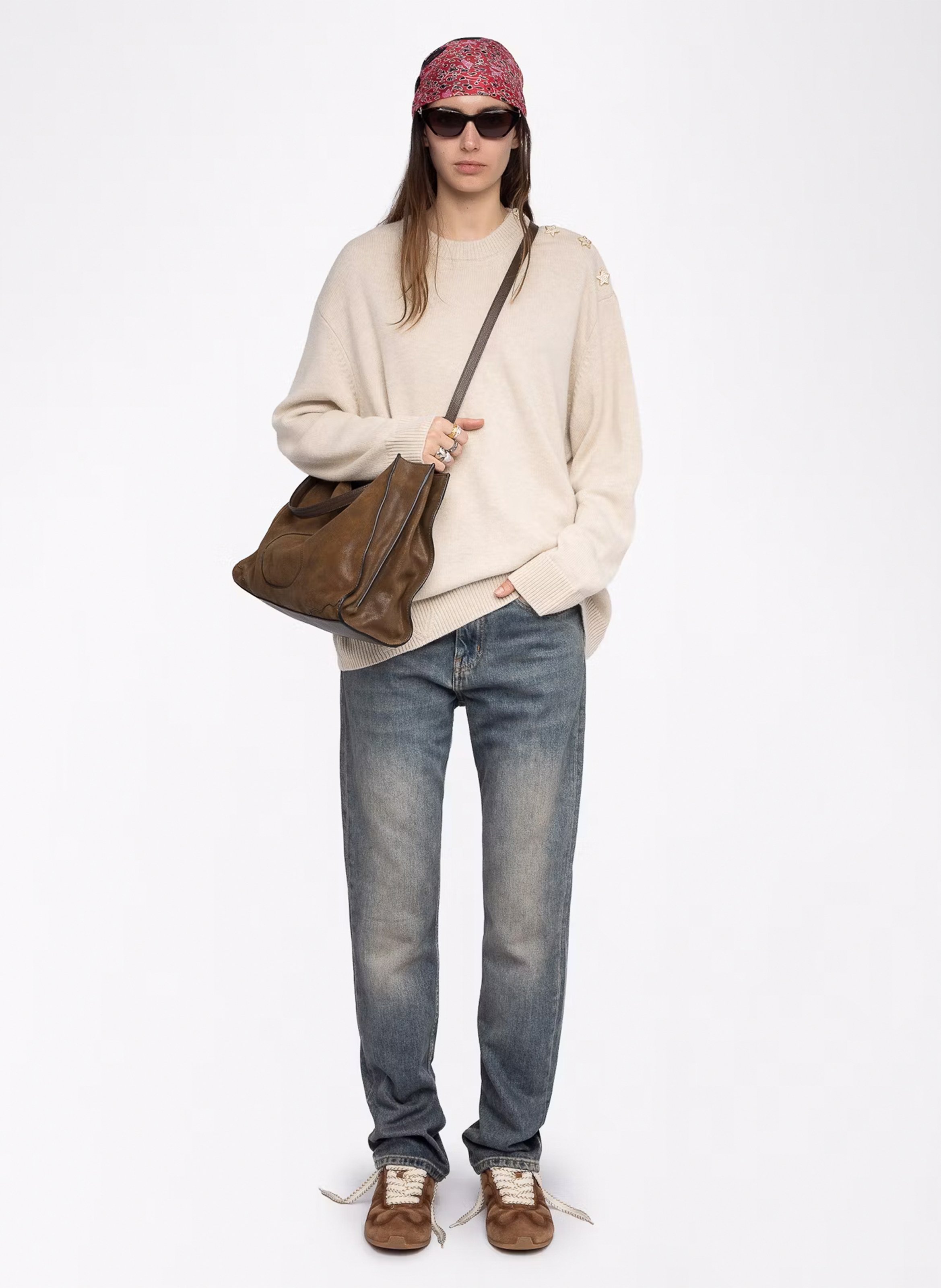 Pull col rond en laine mélangée swyna ZADIG&VOLTAIRE Beige