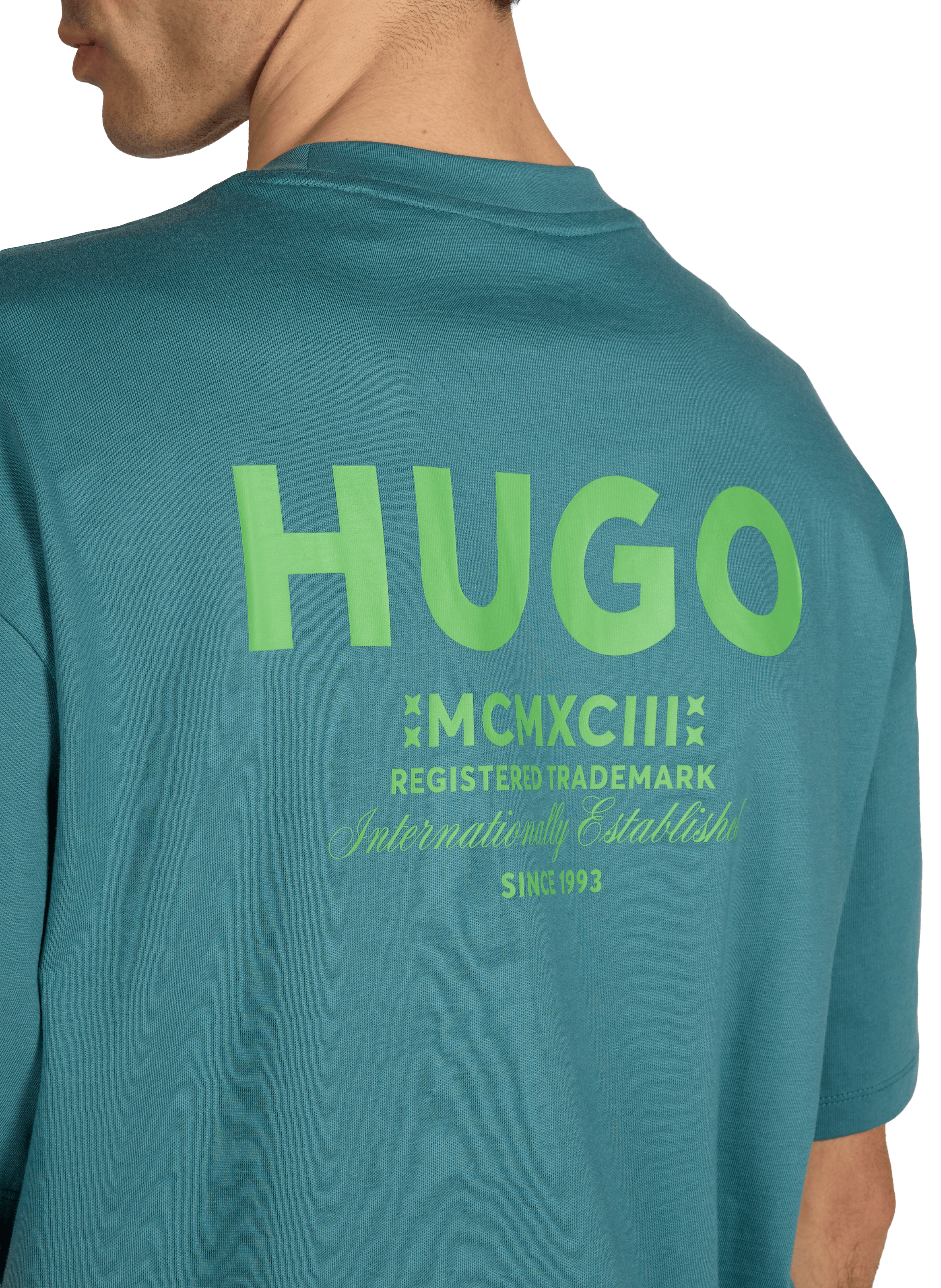 Short-sleeve printed cotton T-shirt  HUGO BLUE Blue