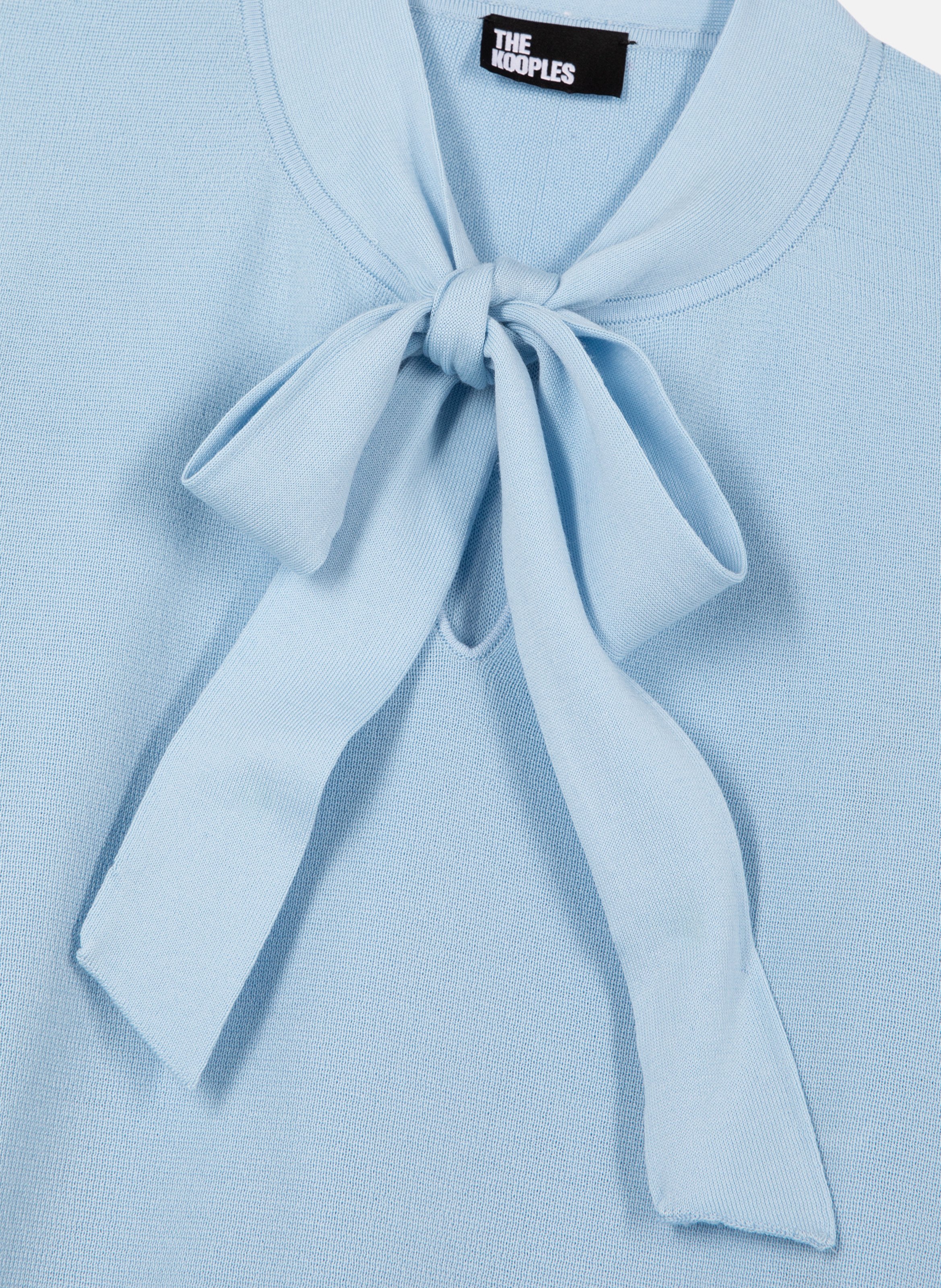 Pull col lavallière en coton mélangé THE KOOPLES Bleu