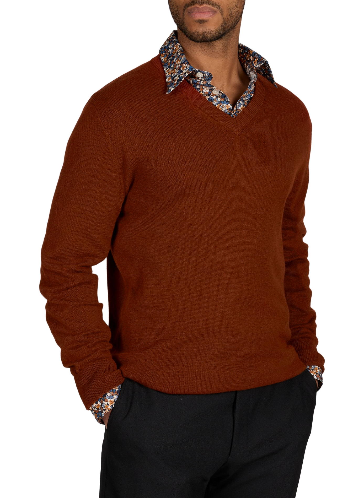  Cashmere V-neck jumper AU PRINTEMPS PARIS Brown