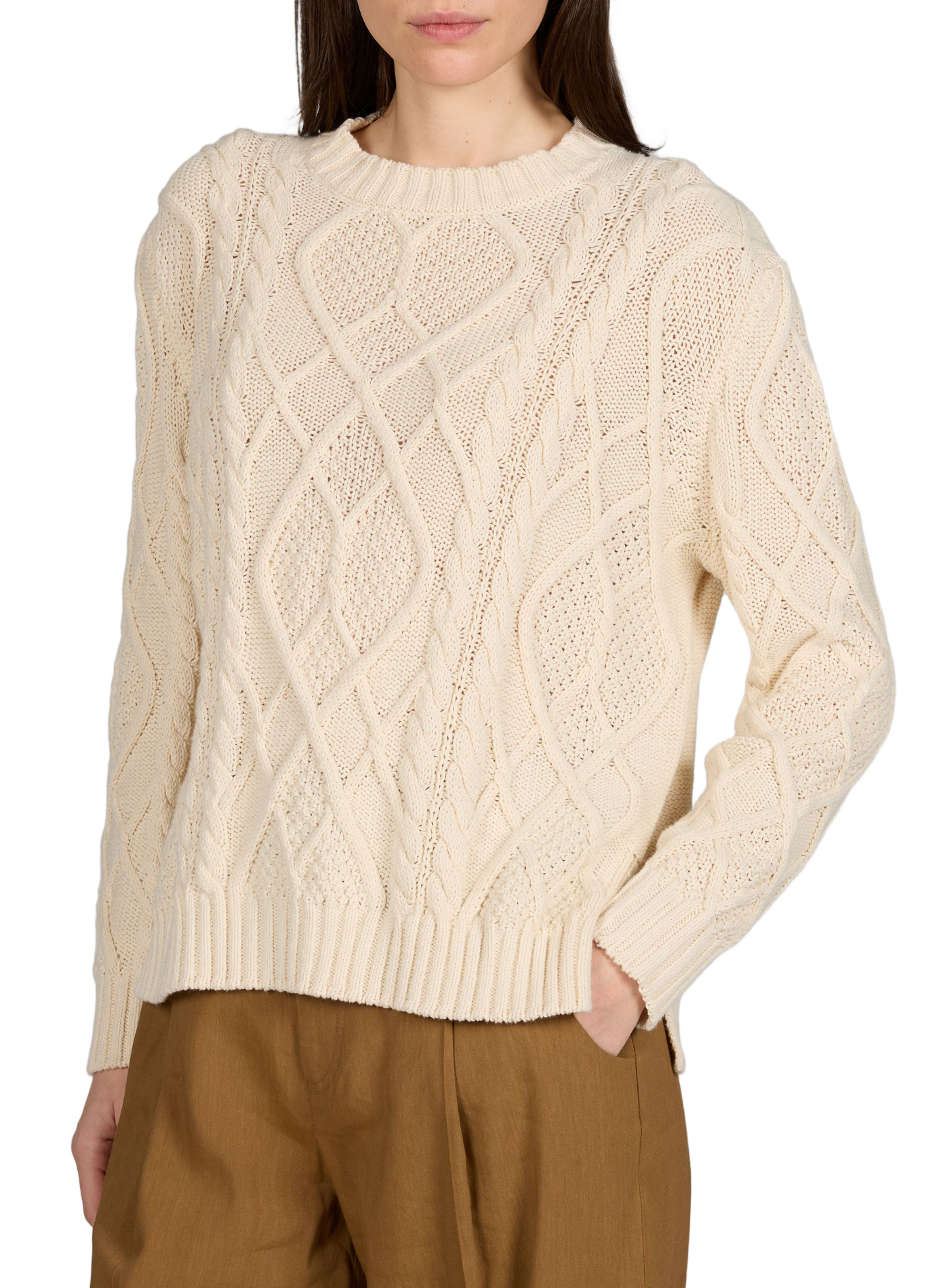 Mixed cotton knit sweater MAX MARA WEEK END Beige