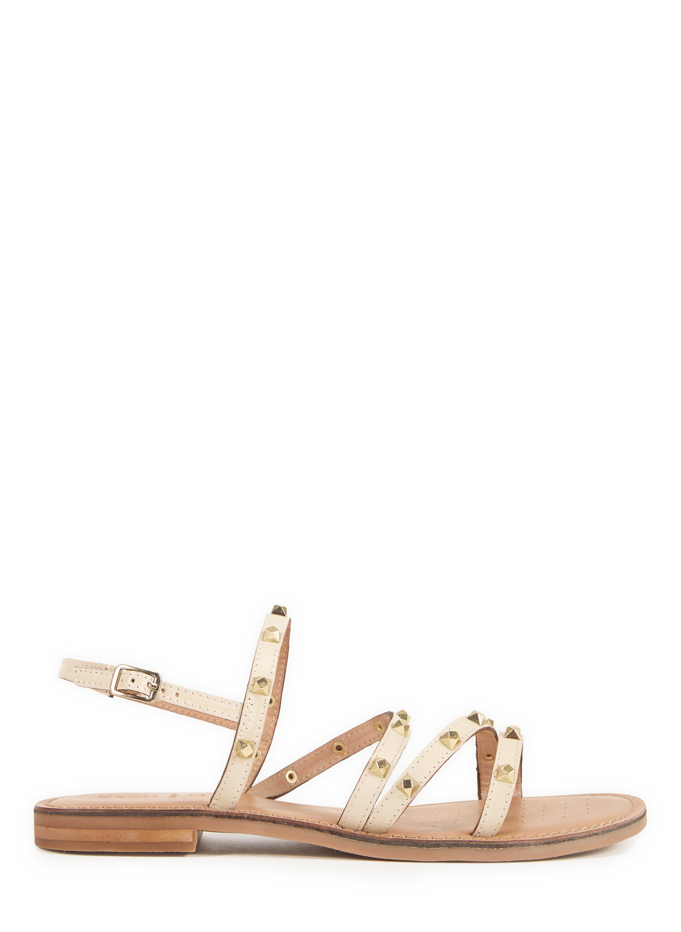 Sandales plates Maddalusia C en cuir GEOX Beige