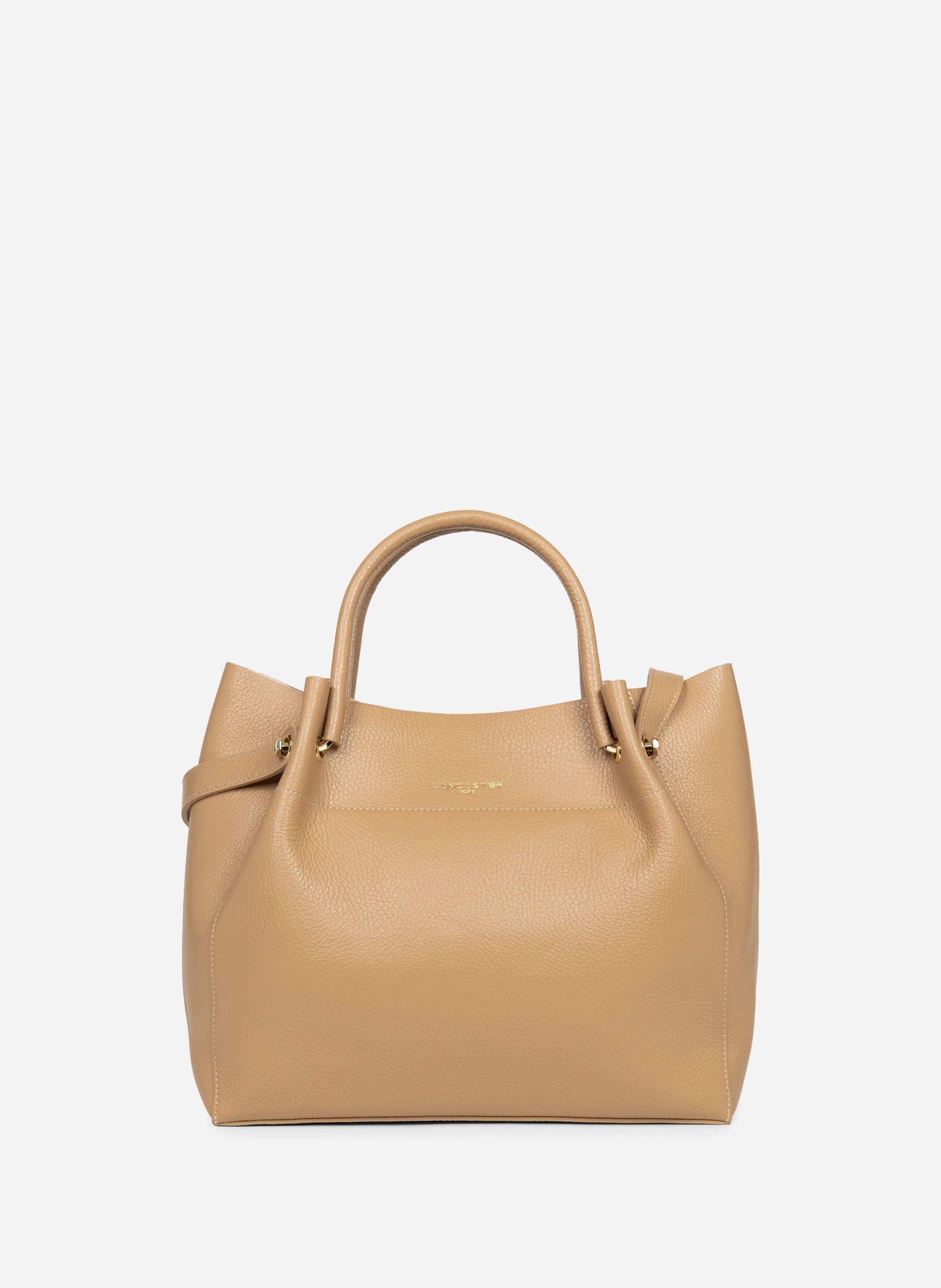 Grand sac cabas épaule - foulonné double louisa LANCASTER Beige