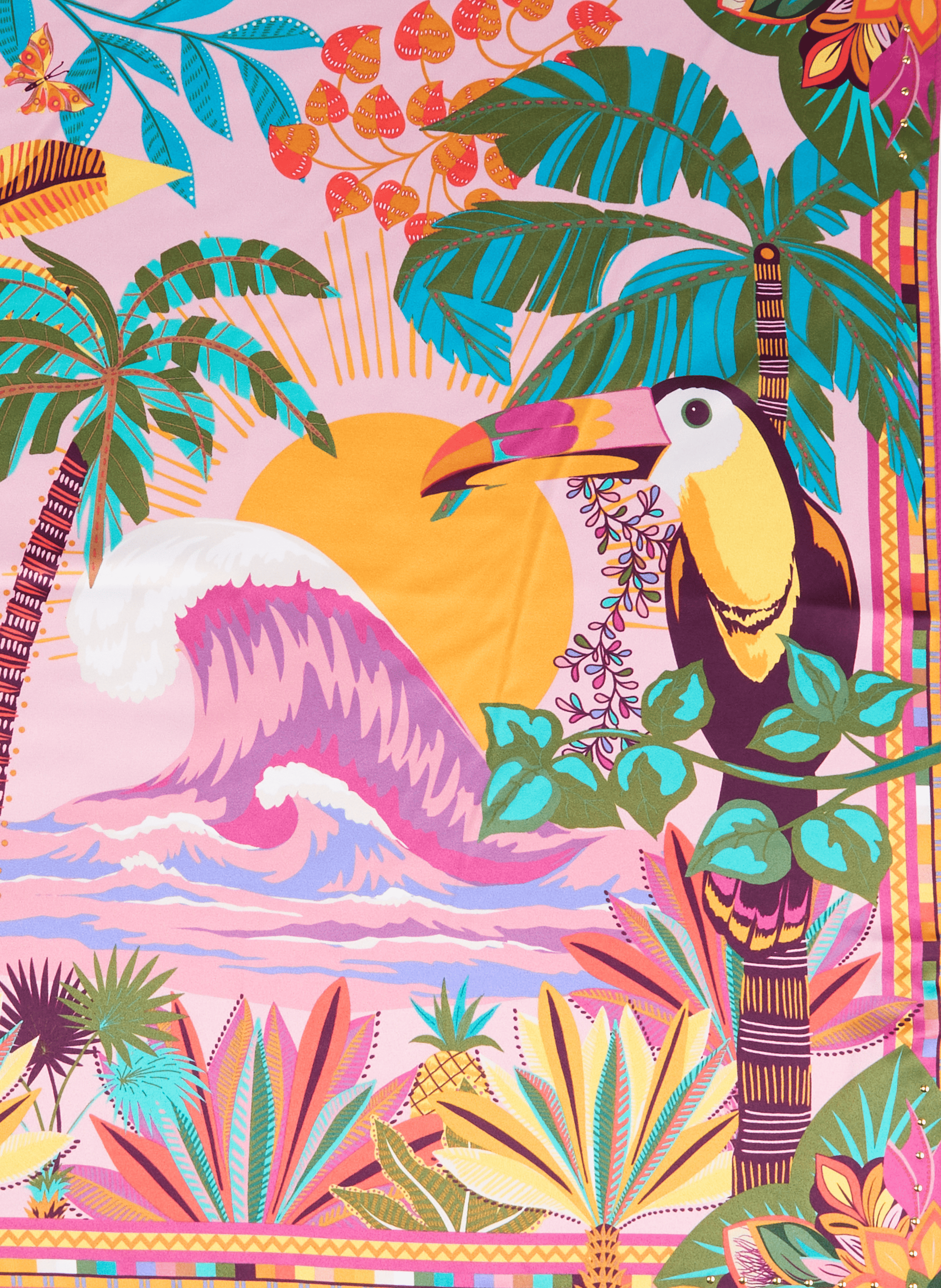 Foulard imprimé Hawaï WILD Rose