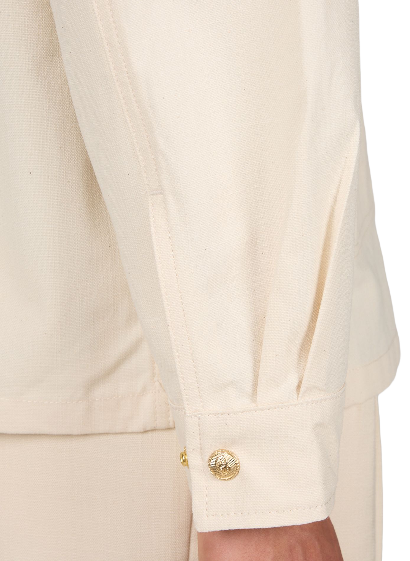Cuban collar cotton jacket DROLE DE MONSIEUR Beige