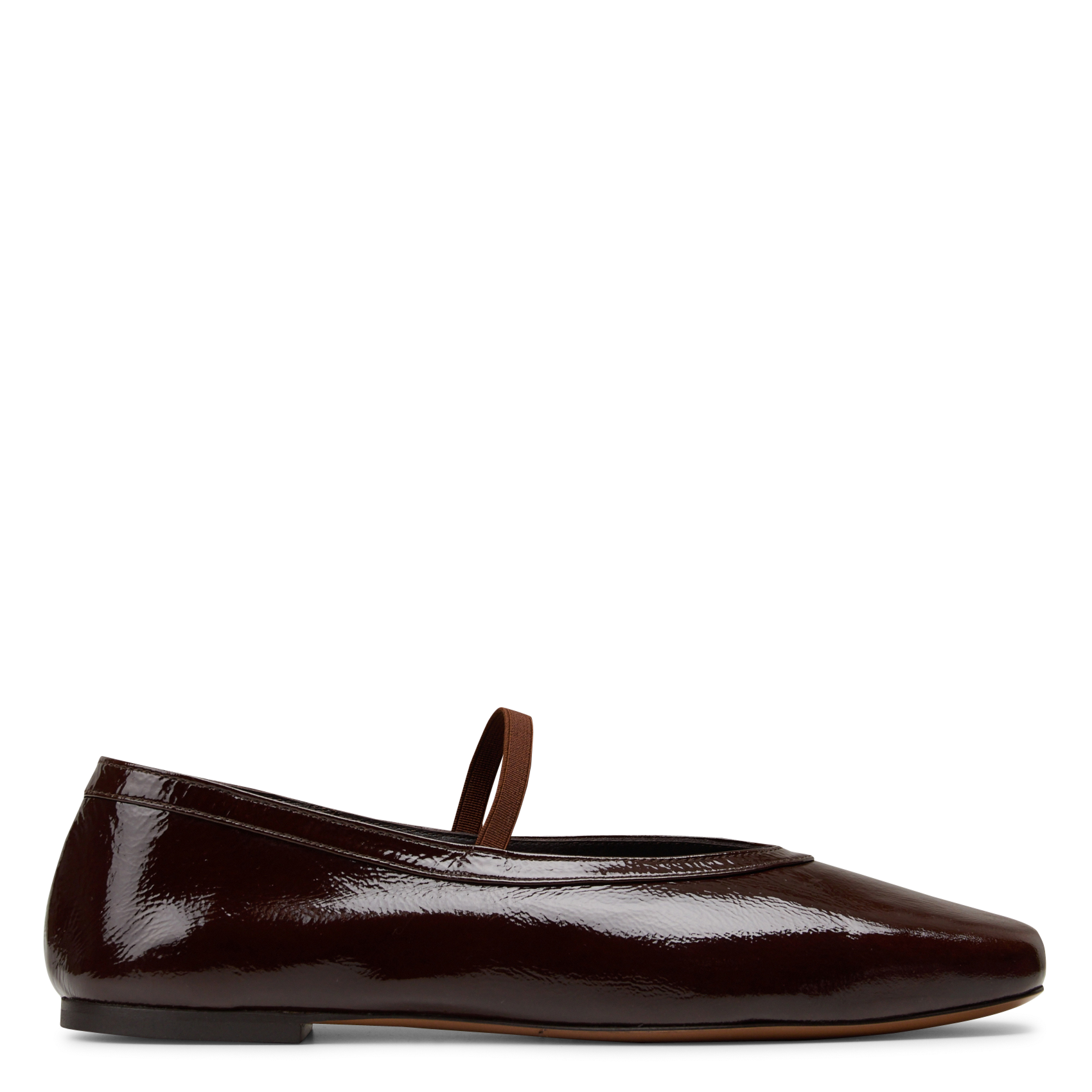 Ballerines en cuir vernis RIVECOUR Marron