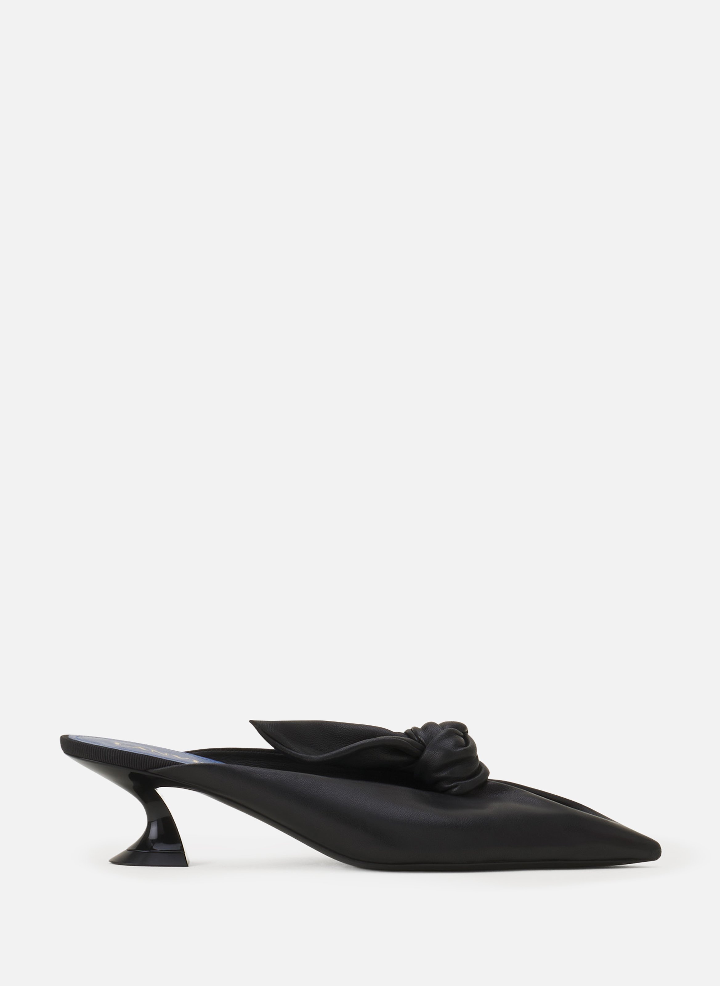 Mule à talon midnight step noeud en cuir LANVIN Noir