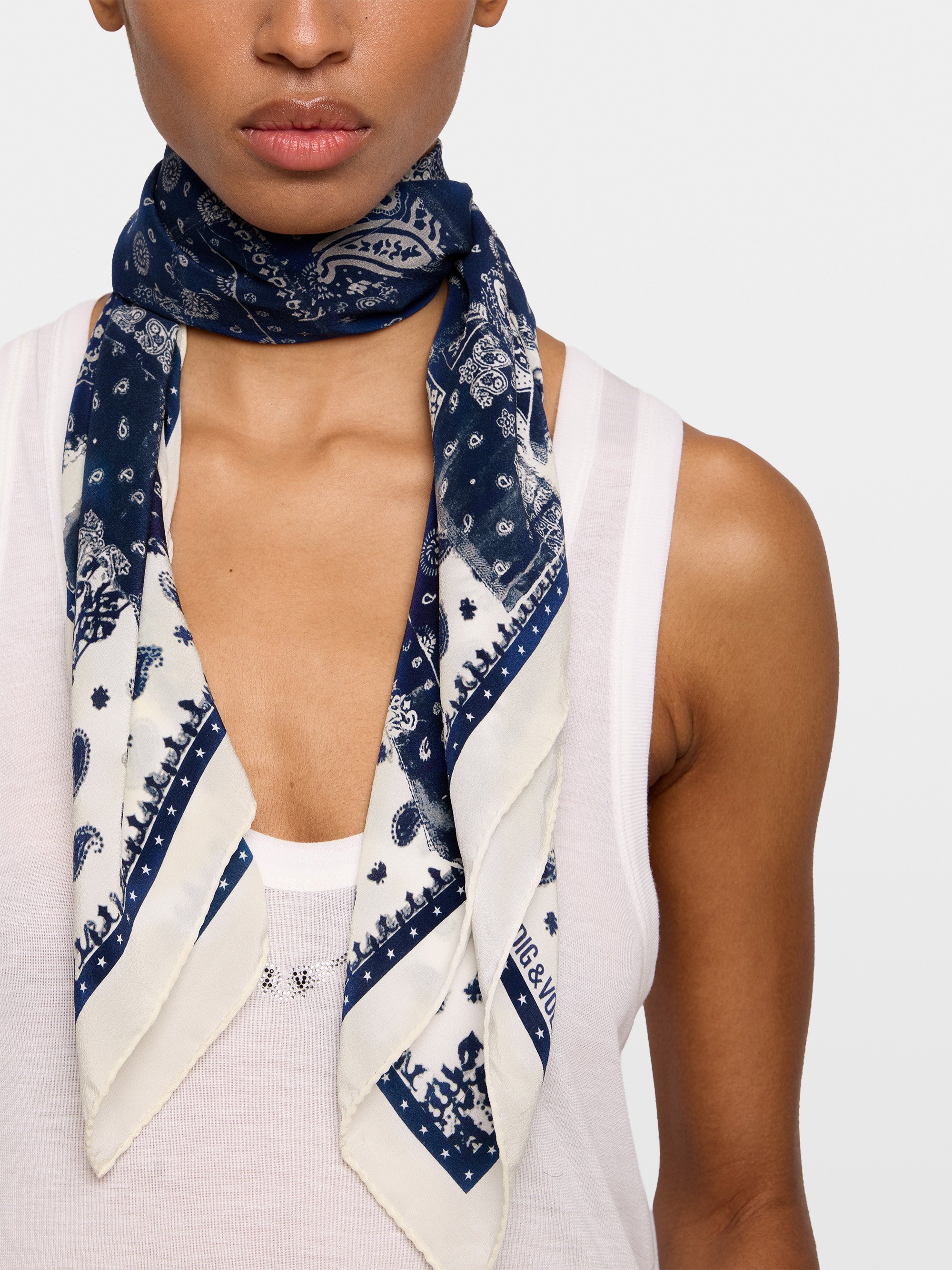 Foulard en soie blondie 85 ZADIG&VOLTAIRE Blanc