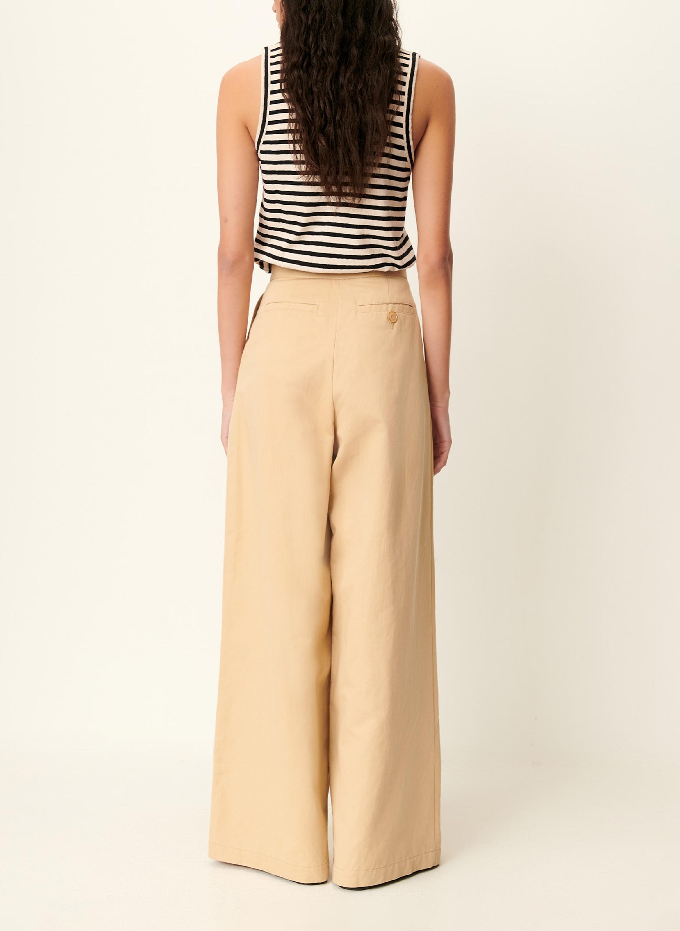 Pantalon large en coton mélangé rivera | Beige SESSUN Femme