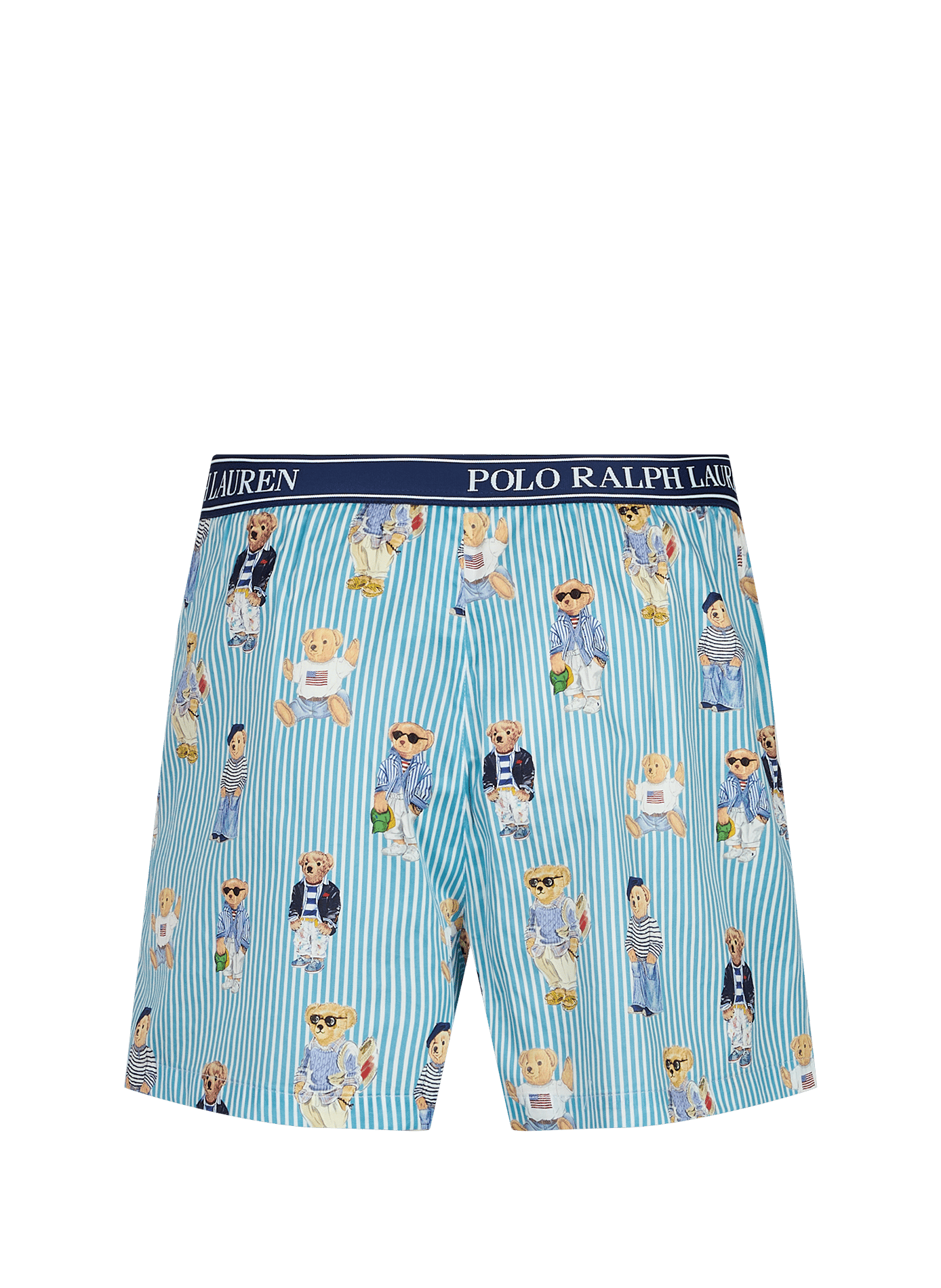 Short de pyjama rayé Iconic Bear en coton POLO RALPH LAUREN Bleu