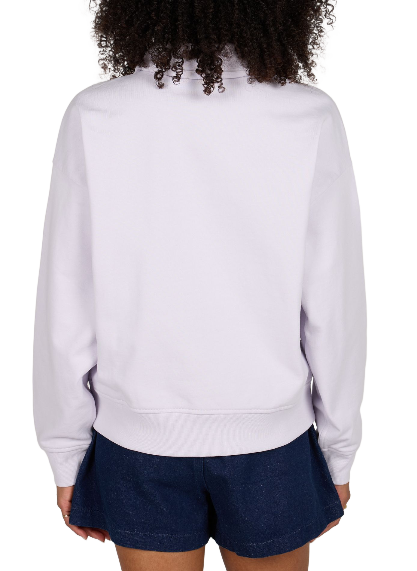 Pullover mit Reißverschlusskragen aus Baumwollmischung CALVIN KLEIN Violett