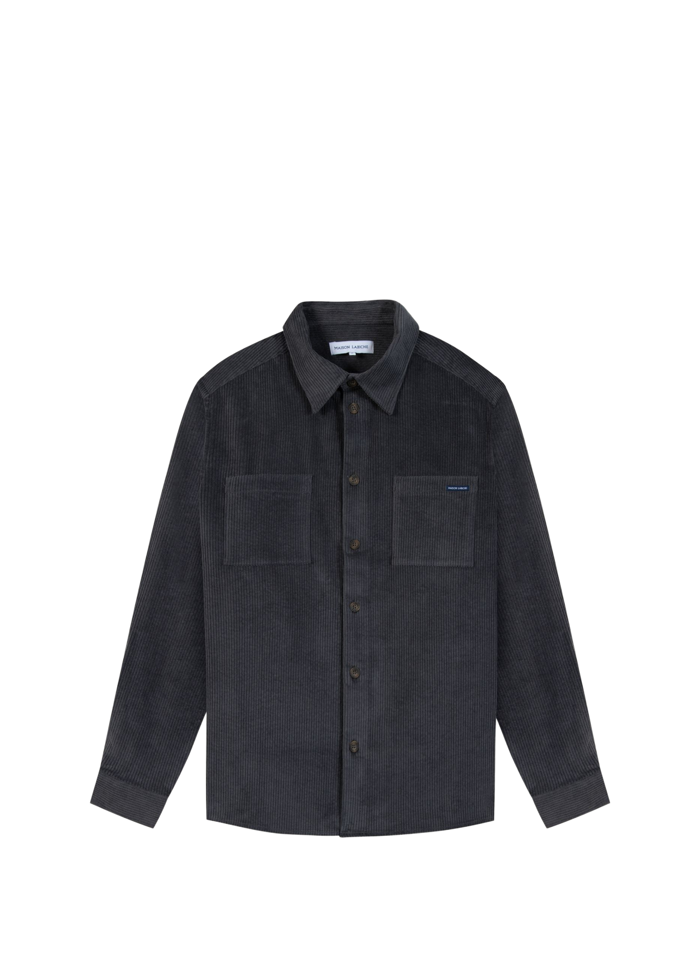 Straight classic collar shirt in blended cotton MAISON LABICHE Blue