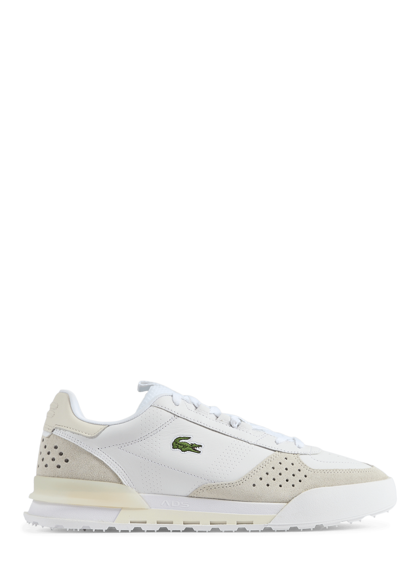 Mixed leather sneakers LACOSTE White
