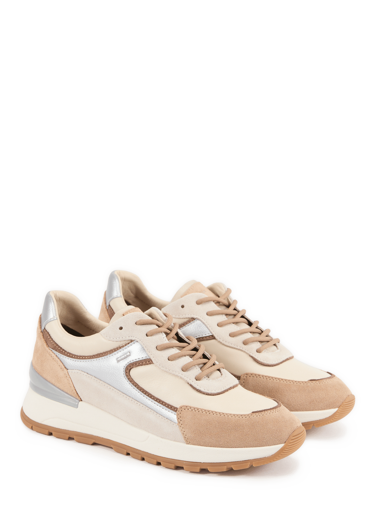 Mixed leather low-top sneakers GEOX Multicolour