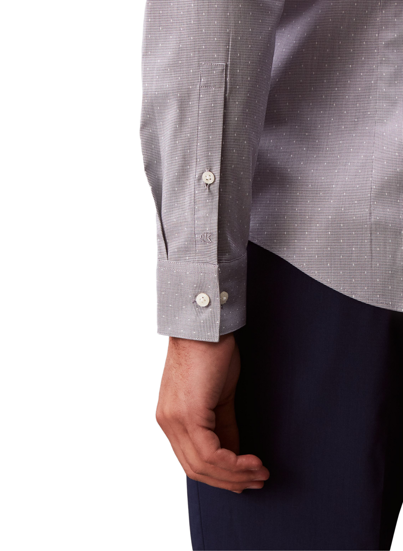 Slim fit shirt in mixed cotton blend CALVIN KLEIN Blue