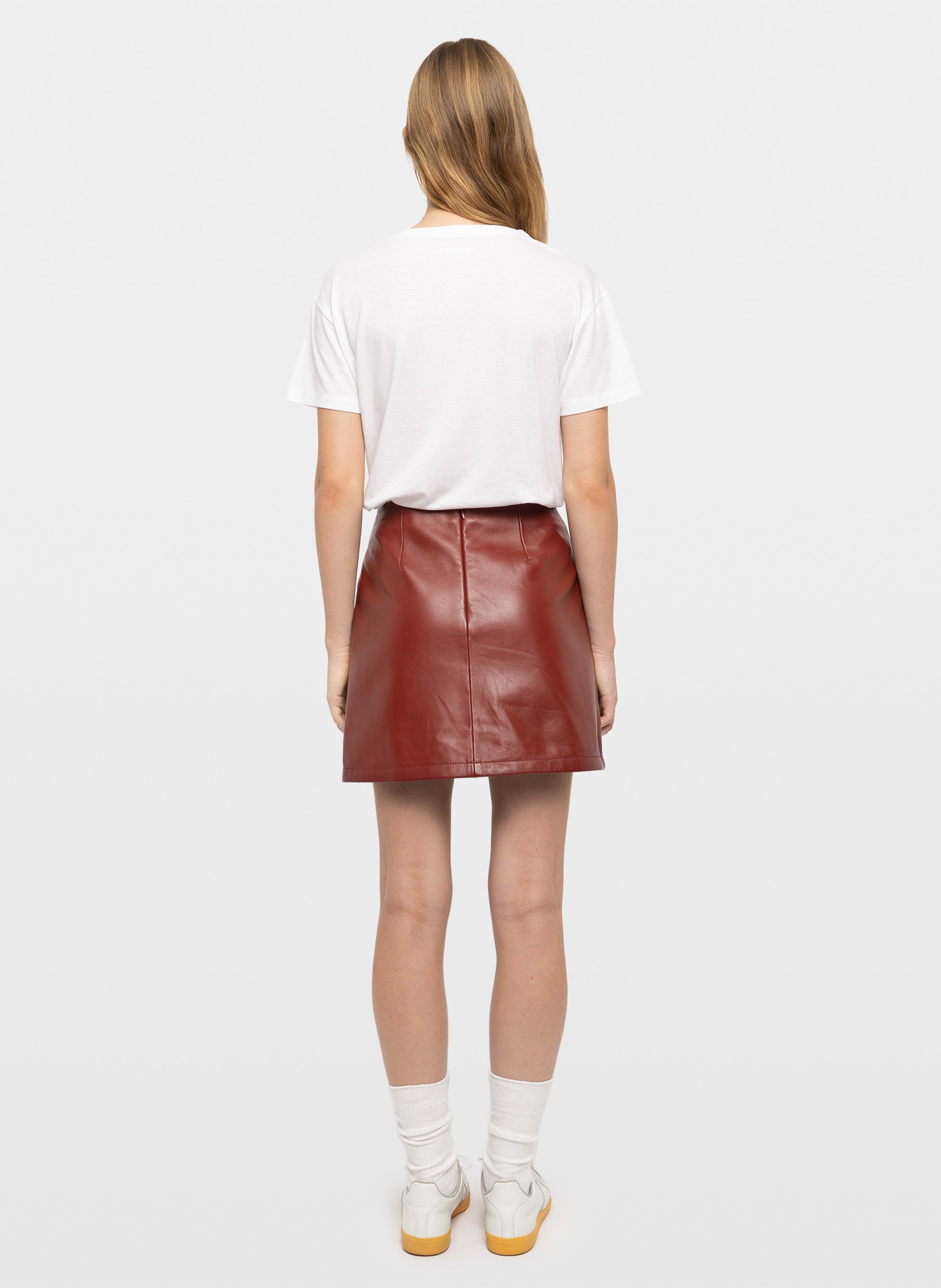 Korte leren rok in geel ZADIG&VOLTAIRE Rood