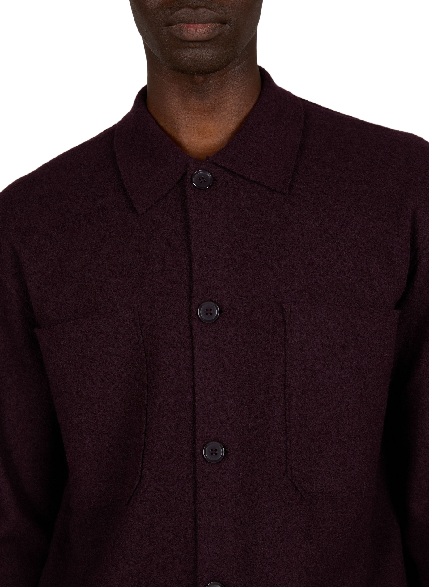Straight merino wool overshirt NN.07 Red