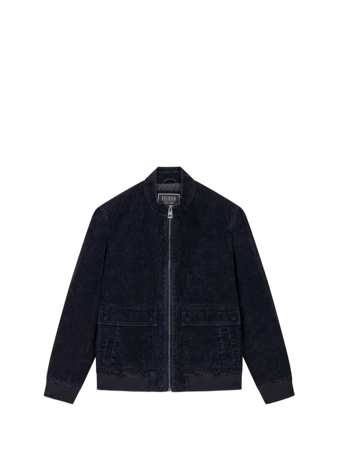 Cotton-blend velvet-look denim jacket GUESS Blue