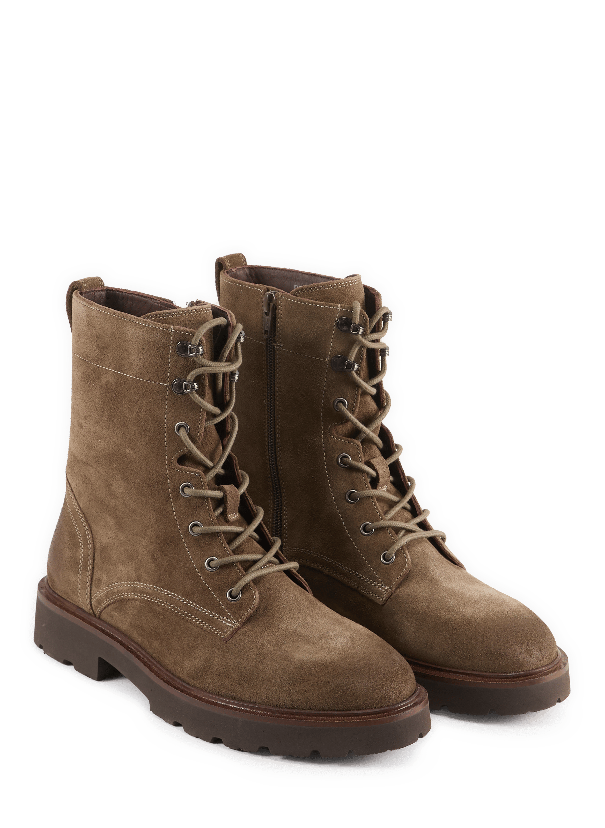NORIZE suede lace-up ankle boots GEOX Brown