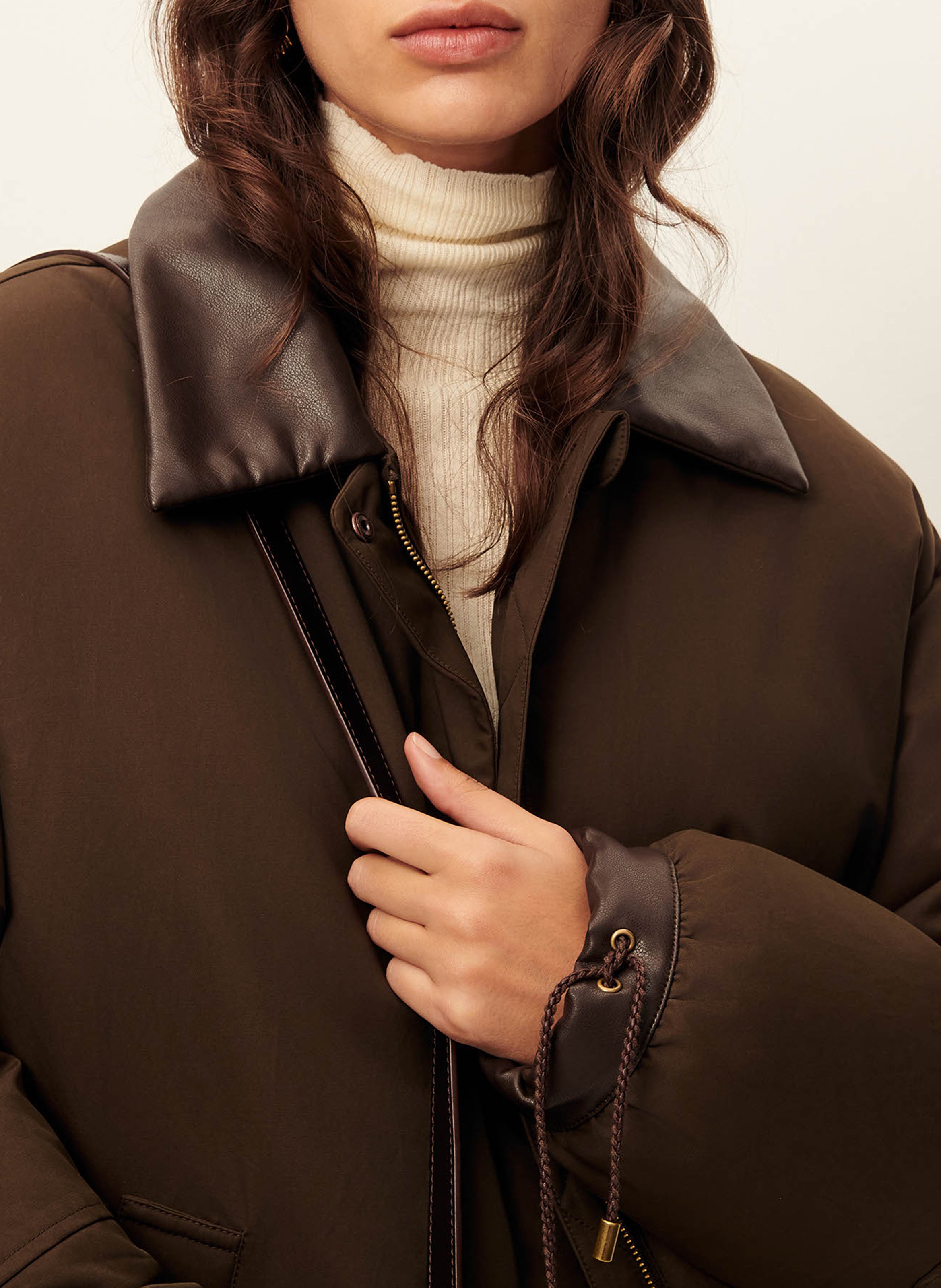 Manteau ample zippé uni livingcold SESSUN Kaki