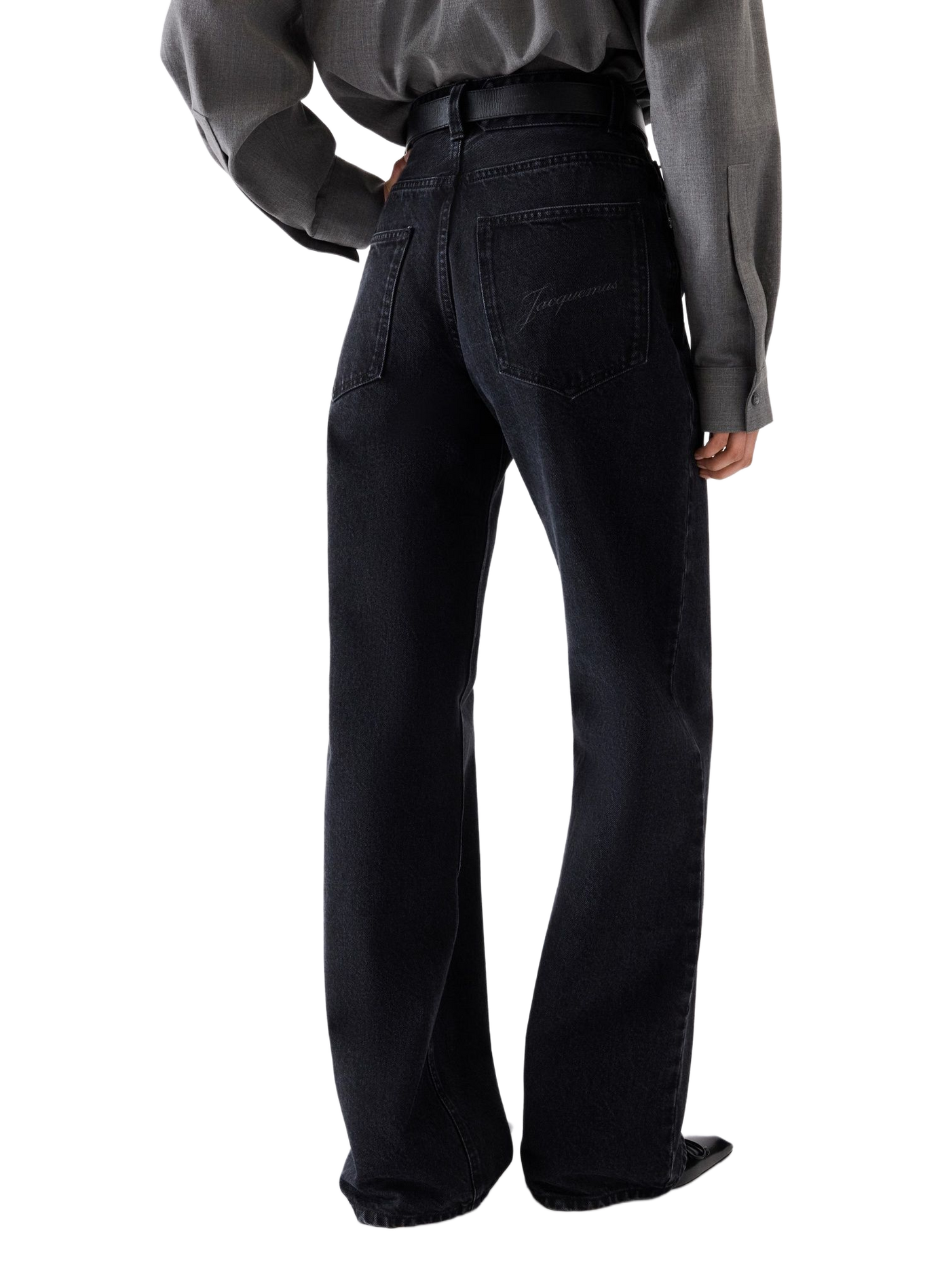 Wide Leg Denim Jeans | Black JACQUEMUS Women