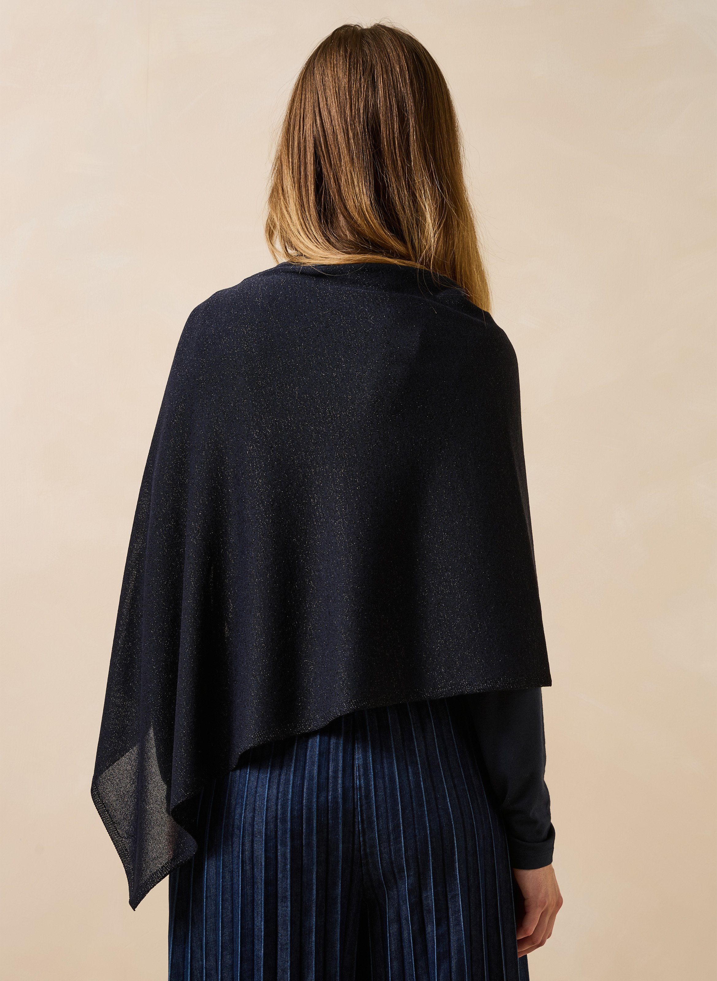 Poncho met iriserende glans LA FEE MARABOUTEE Blauw