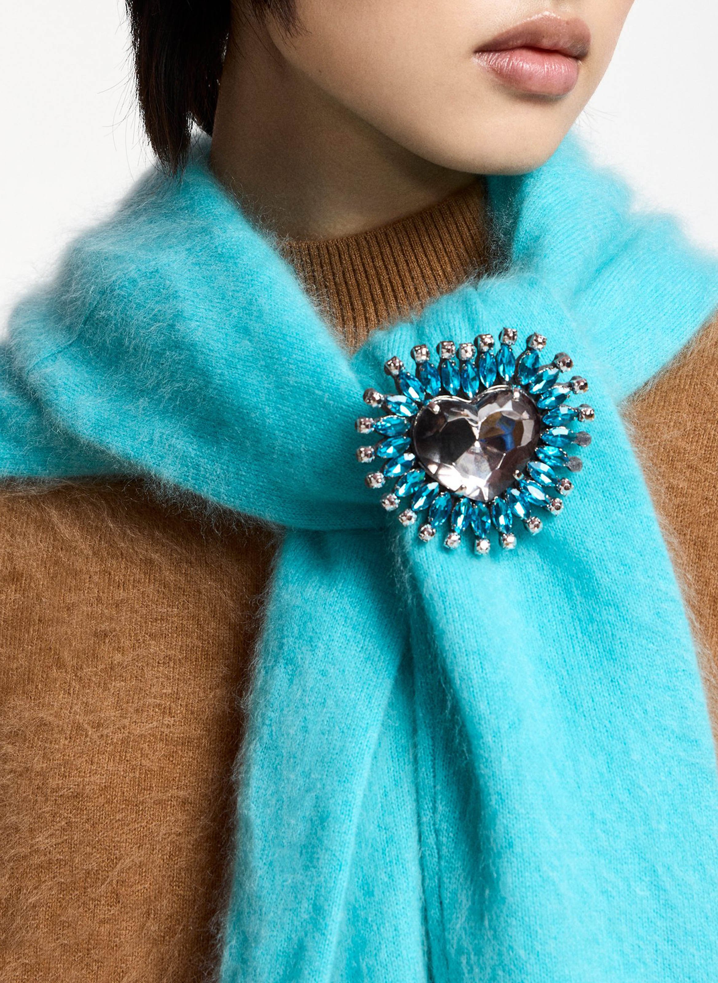 Broche cœur ornée de strass koeur1 ESSENTIEL ANTWERP Gris