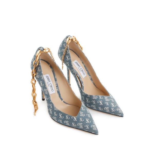 Escarpins en jean avec monogramme