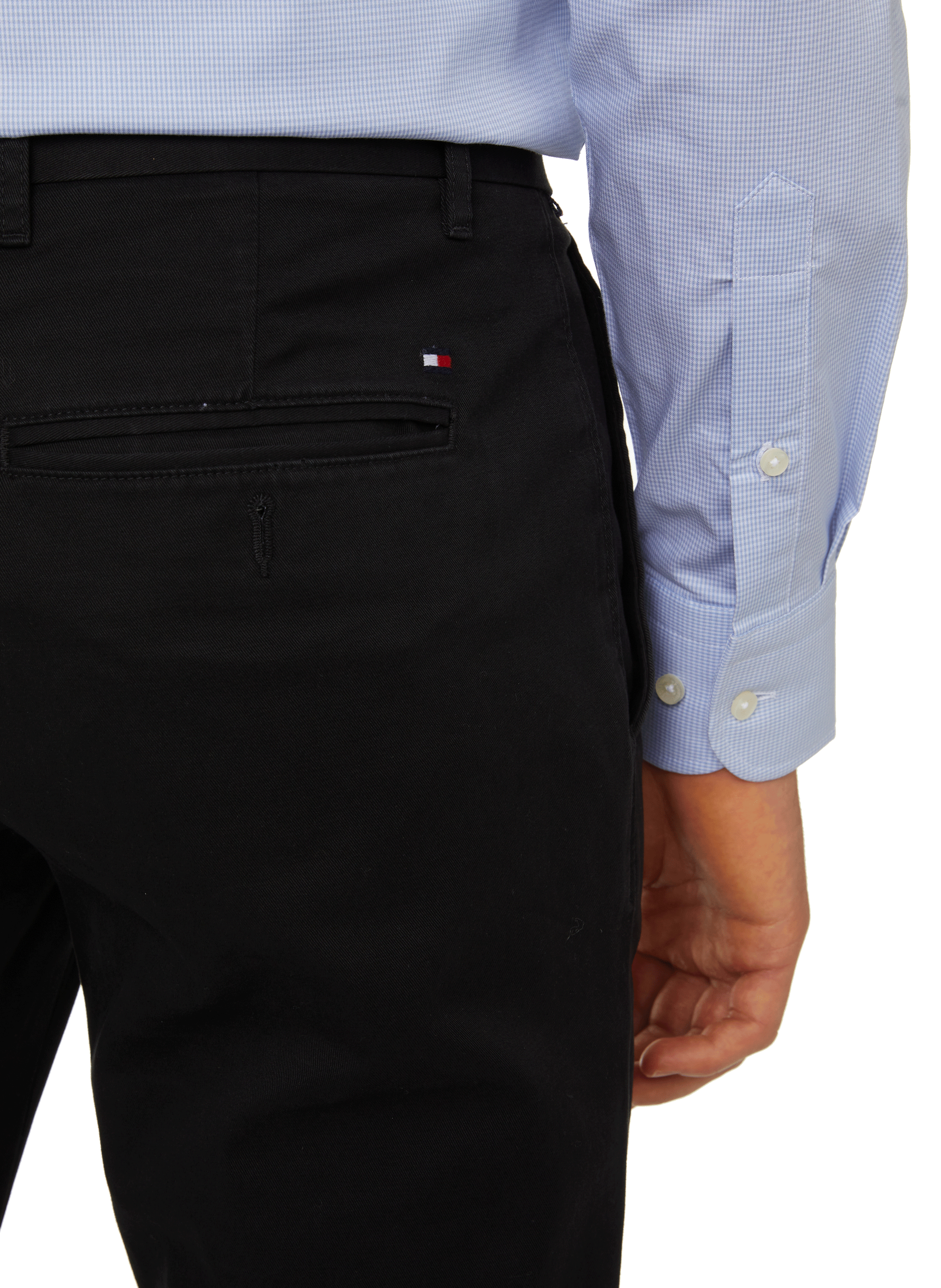 Pantalon chino droit en coton mélangé TOMMY HILFIGER Noir