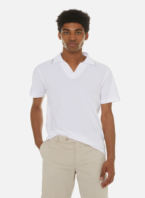 HACKETT Plain cotton polo shirt White