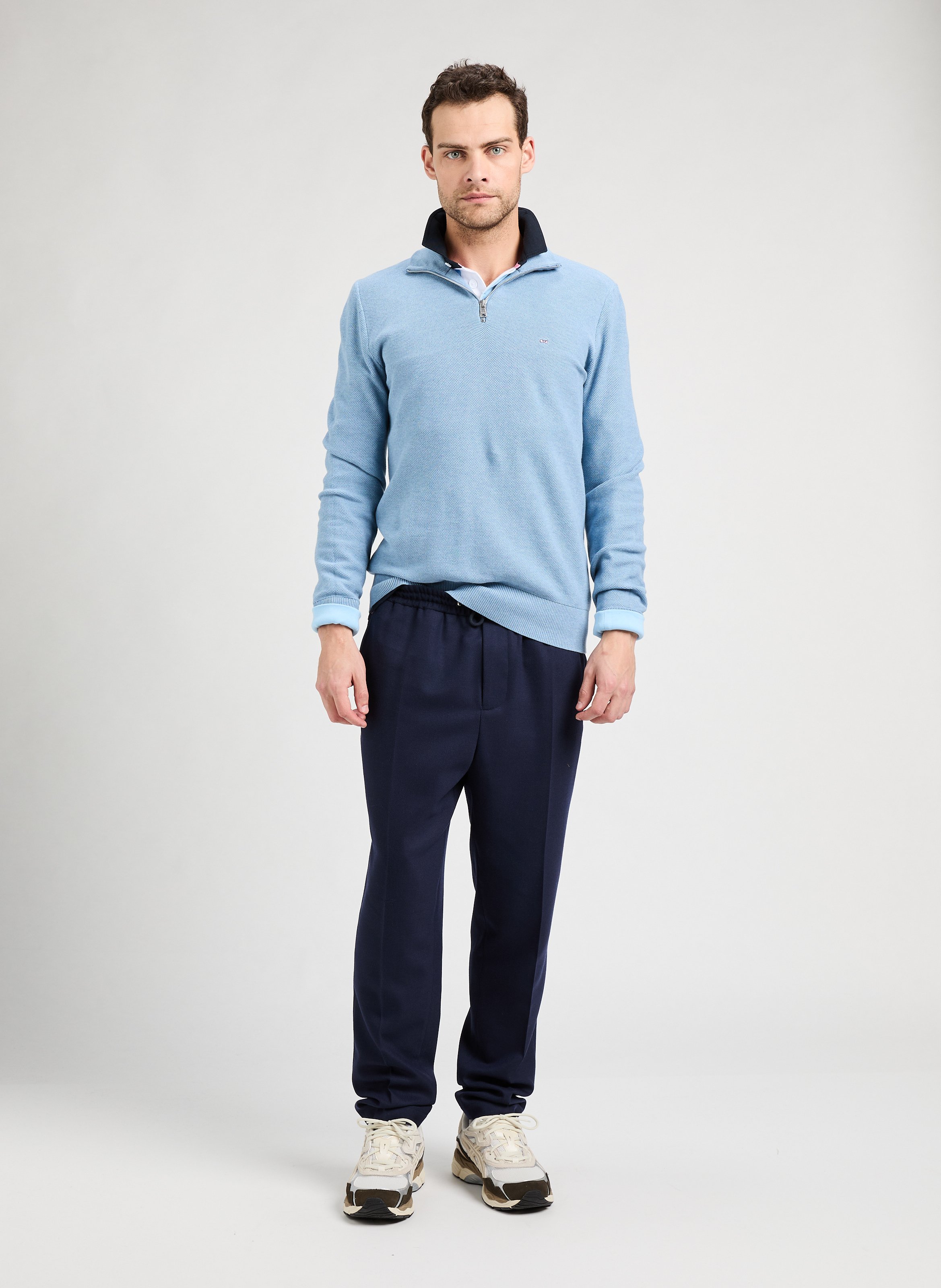 Cotton zip-up jumper EDEN PARK Blue