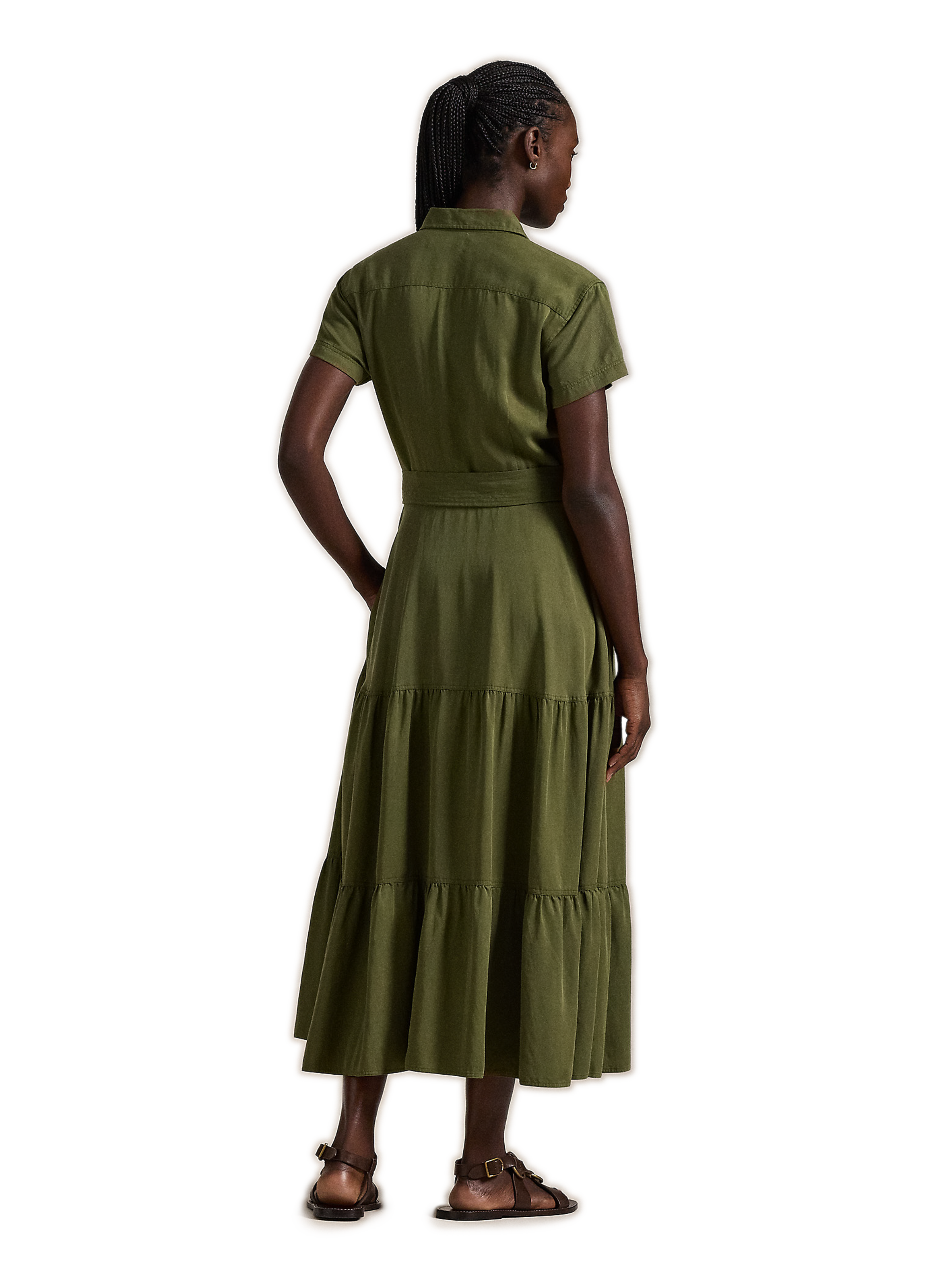 Robe chemise gitane POLO RALPH LAUREN Kaki