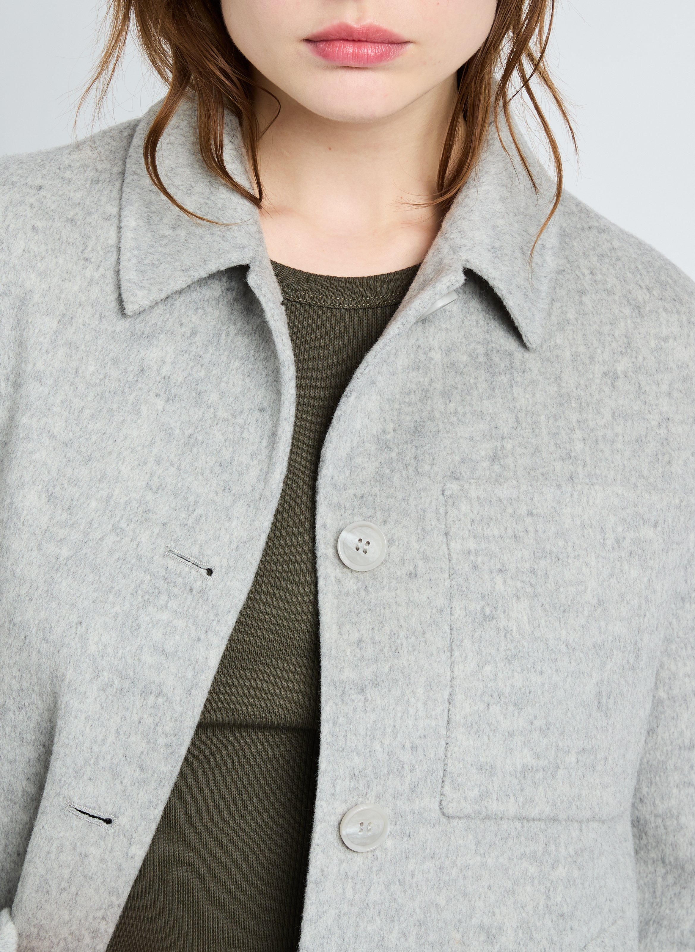 Veste VACE en laine mélangée SAISON 1865 Gris