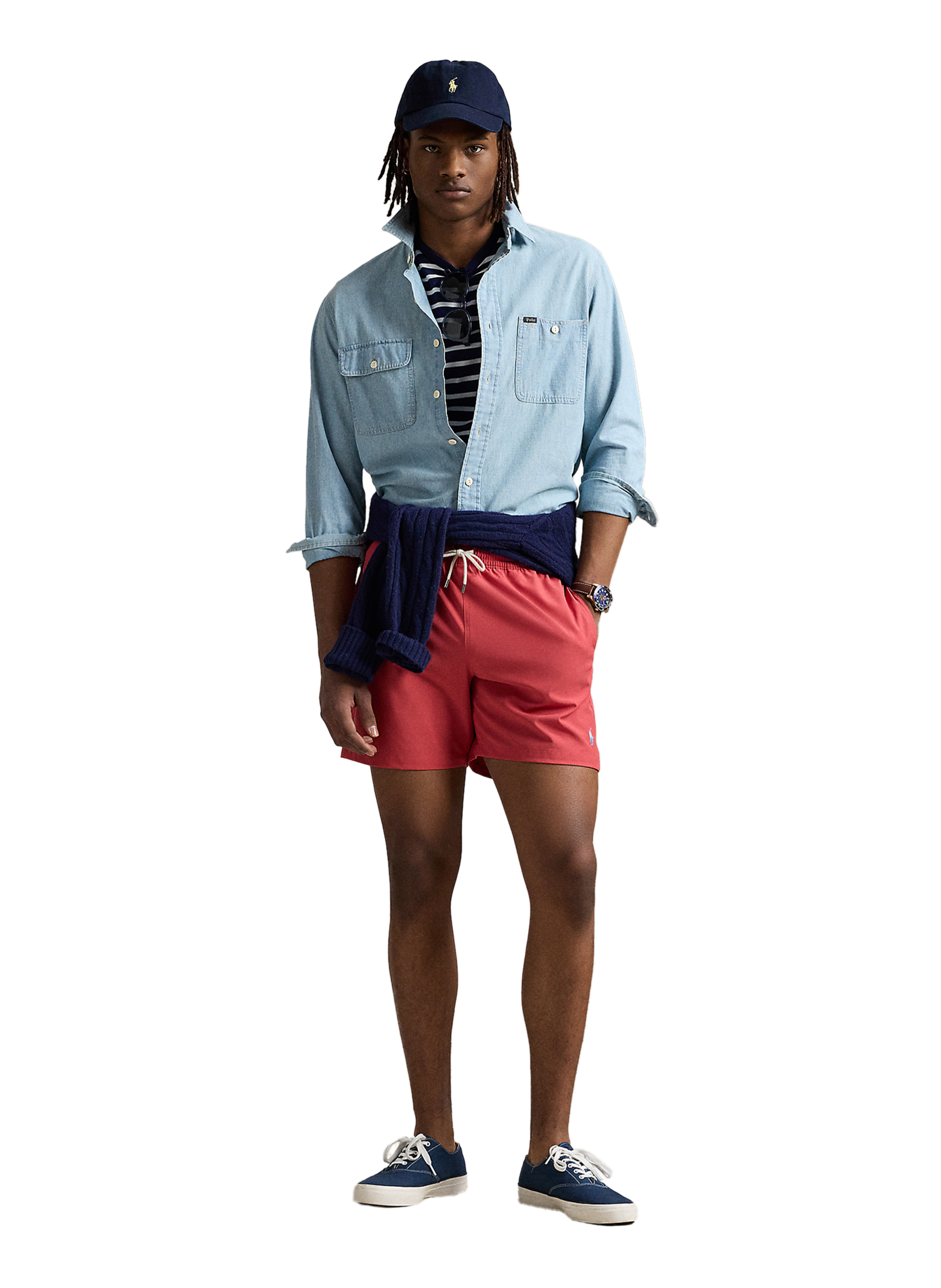 Short de bain uni POLO RALPH LAUREN Rouge