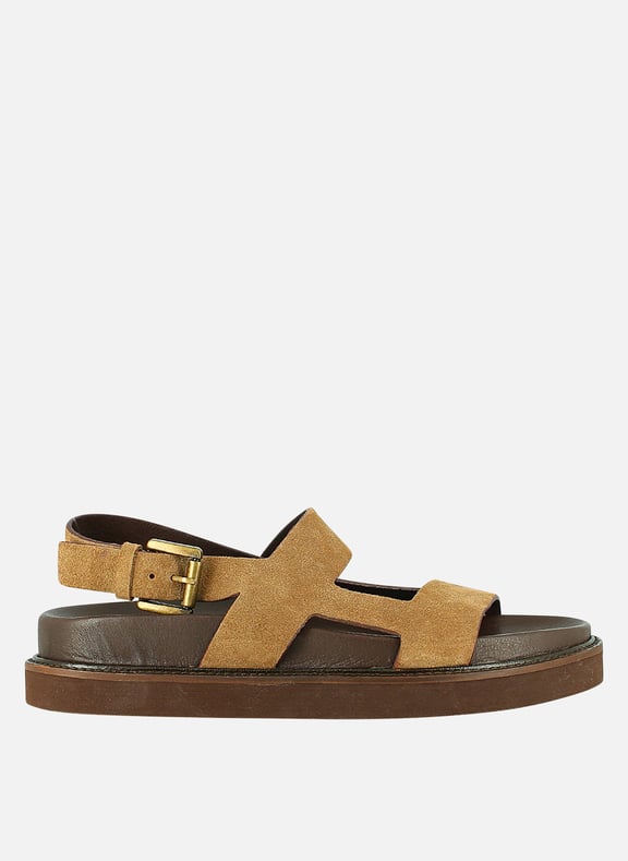 Sandales compensées en cuir lagune Marron by JONAK JONAK Sandales compensées en cuir lagune Marron